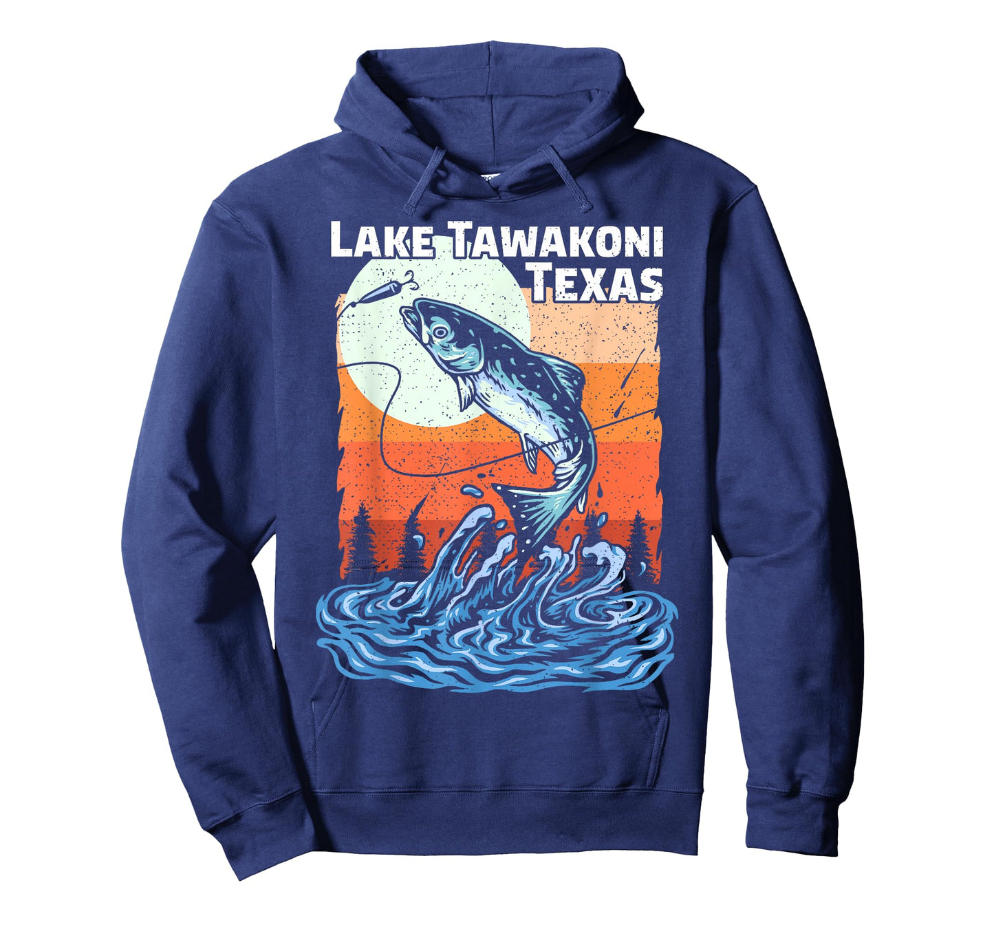 Summer Fishing Retro Sunset Texas Tawakoni Lake Men Women Kids T-Shirt