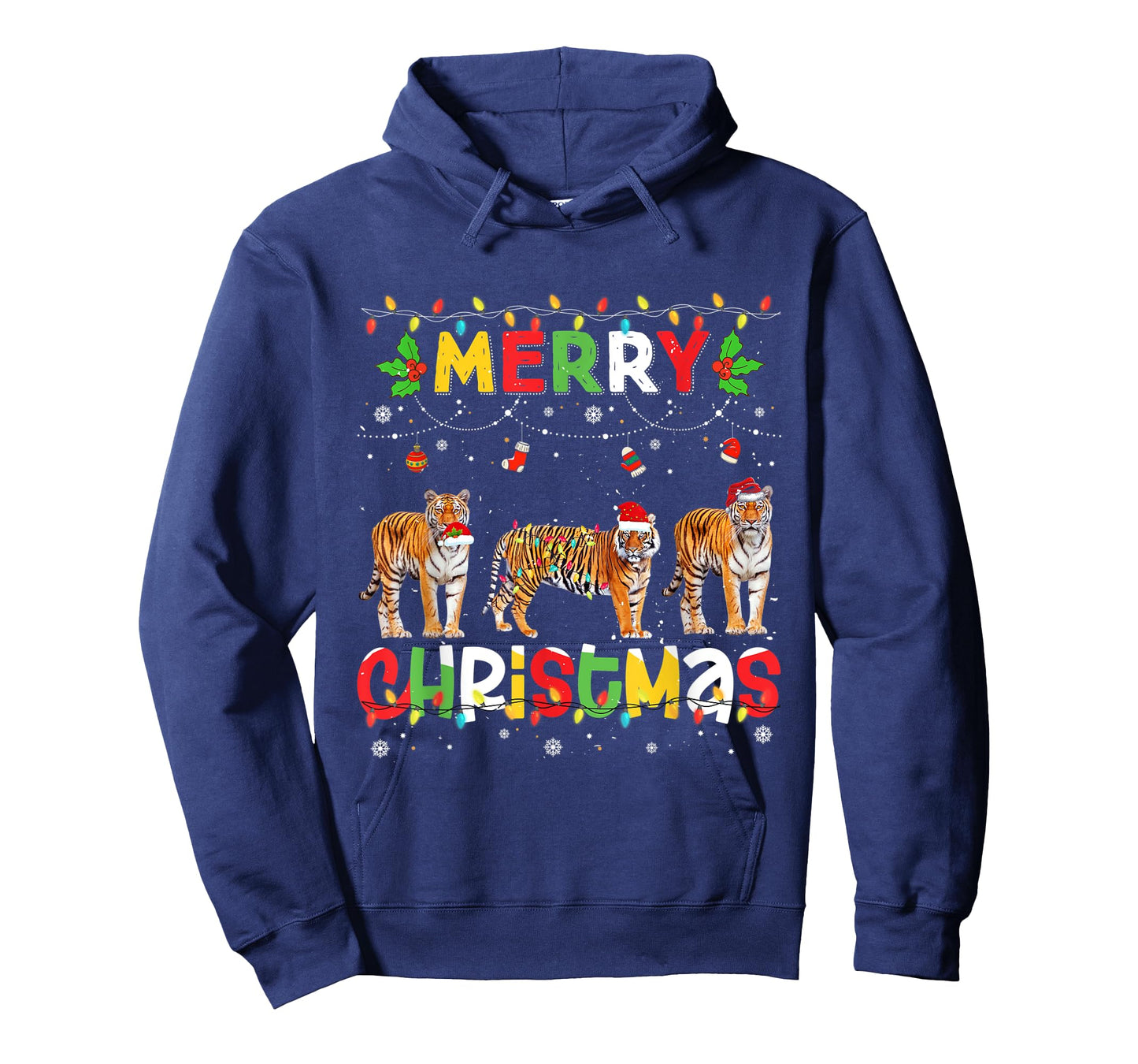 Merry Christmas Tiger Animals Squad Christmas Pajama T-Shirt