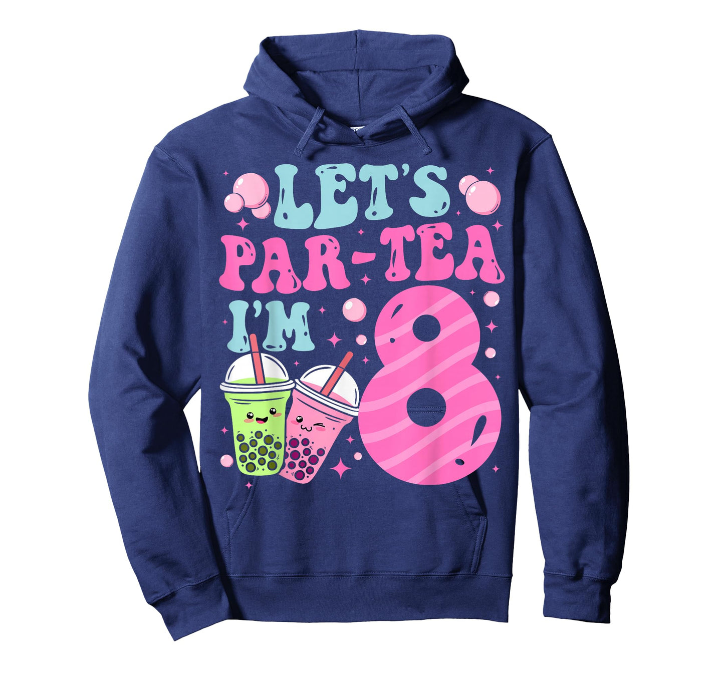 Let's Par-Tea I'm 8 Years Old 8th Birthday Bubble Boba Tea T-Shirt