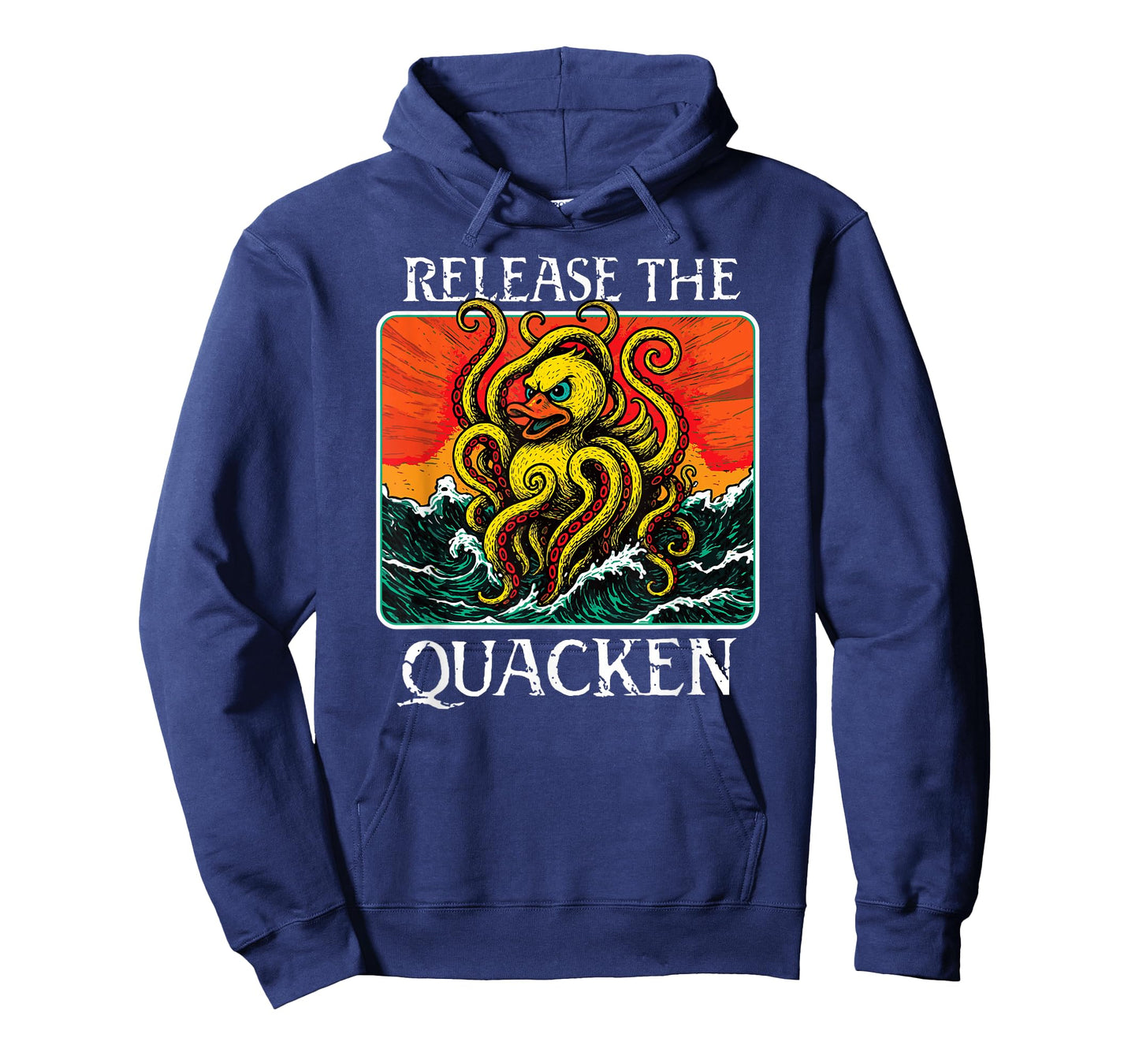 RELEASE THE QUACKEN rubber duck sea monster kraken pun funny T-Shirt