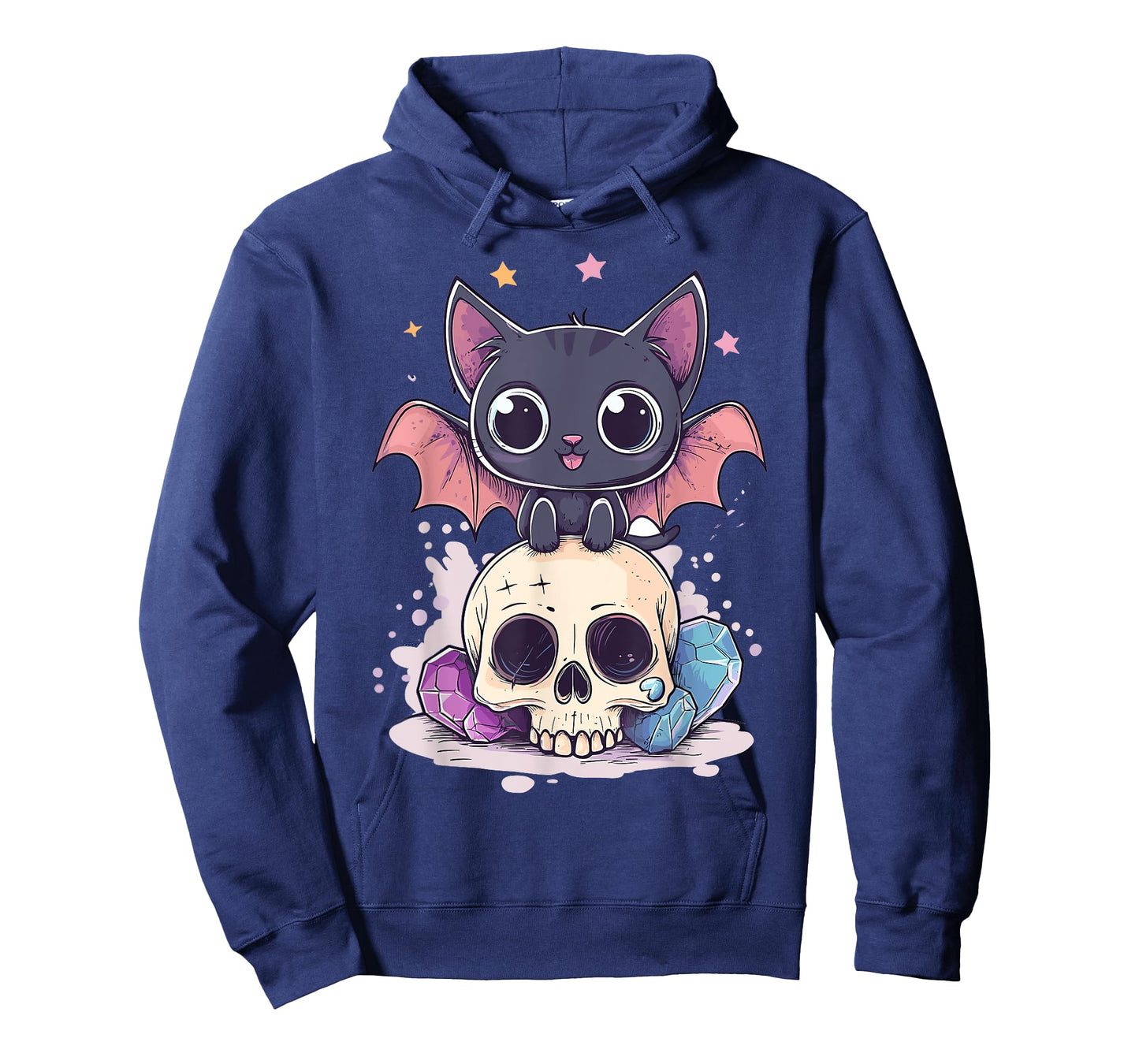 Pastel Goth Cat With Bat Wings Skull T-Shirt