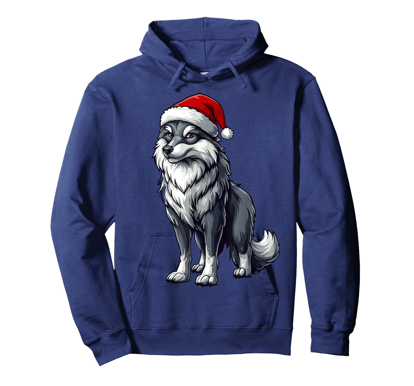Wolf Santa Hat Boys Girls Kids Wolf Lovers Christmas Pajama T-Shirt