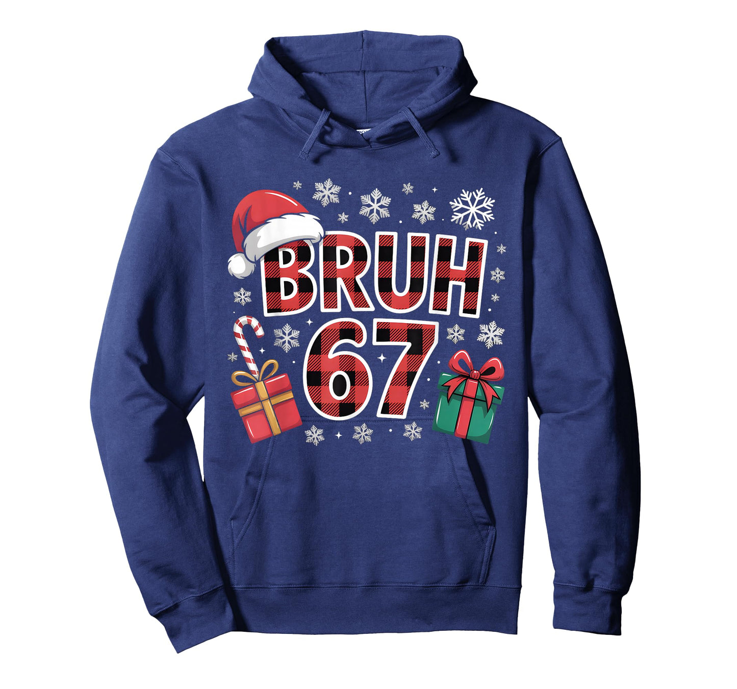 Funny Bruh 67 Buffalo Plaid Christmas Six Seven Meme Teens T-Shirt