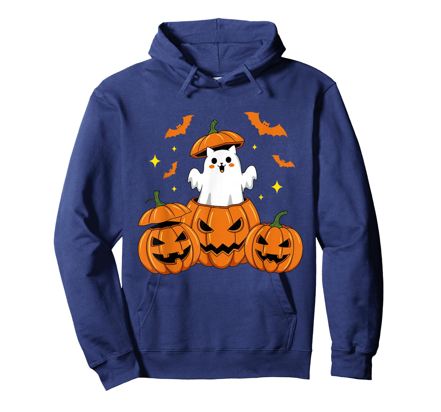 Cute Cat Pumpkin Funny Halloween Ghost Design T-Shirt