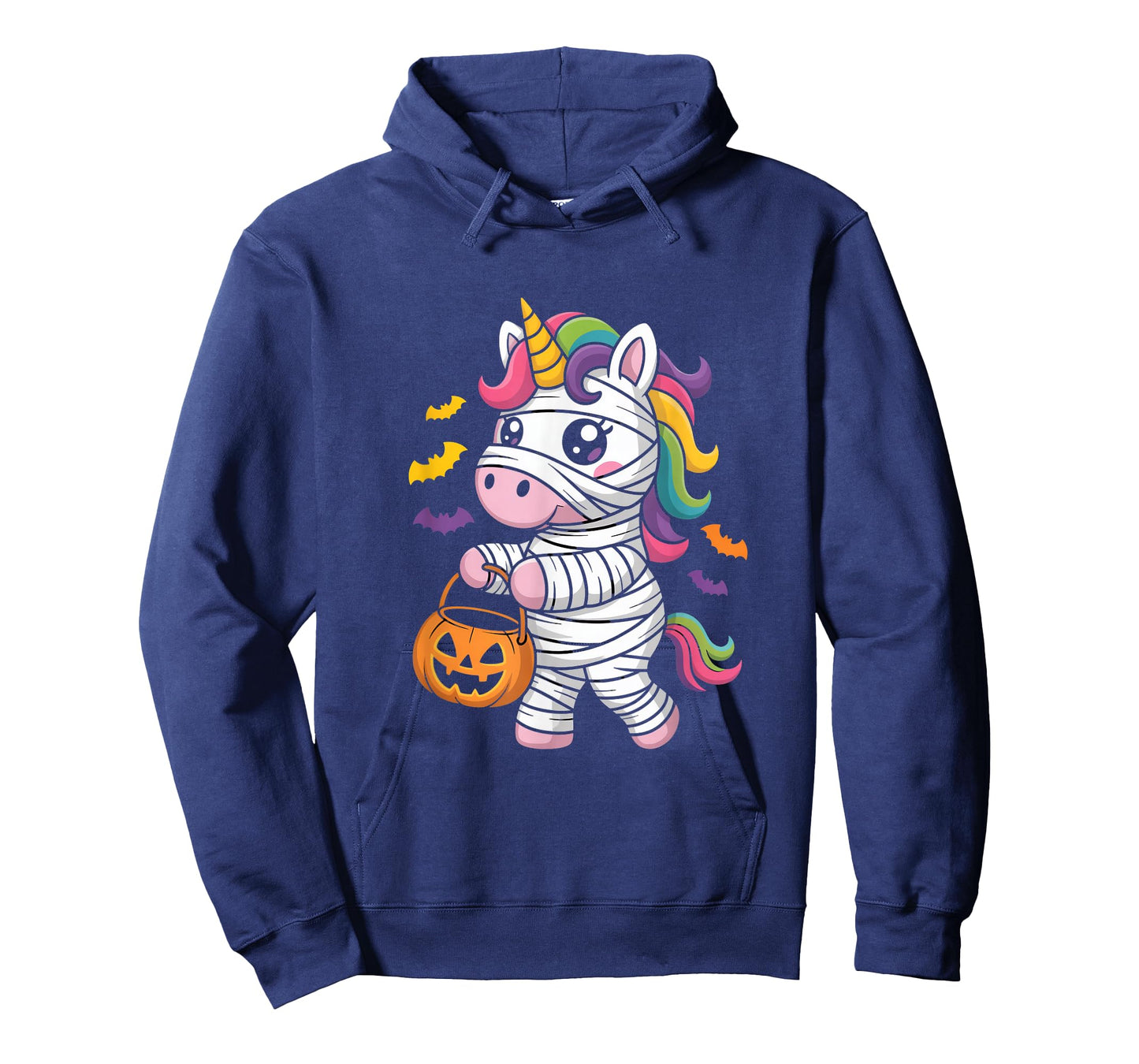 Halloween Cute Unicorn Mummy with Pumpkin Bucket T-Shirt