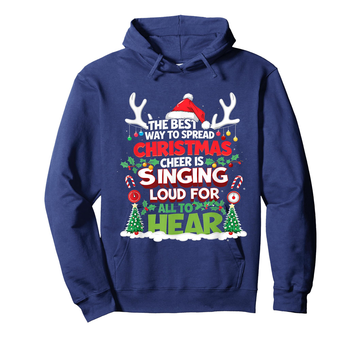 Christmas Cheer The Best Way Spread Singing Loud Reindeer T-Shirt