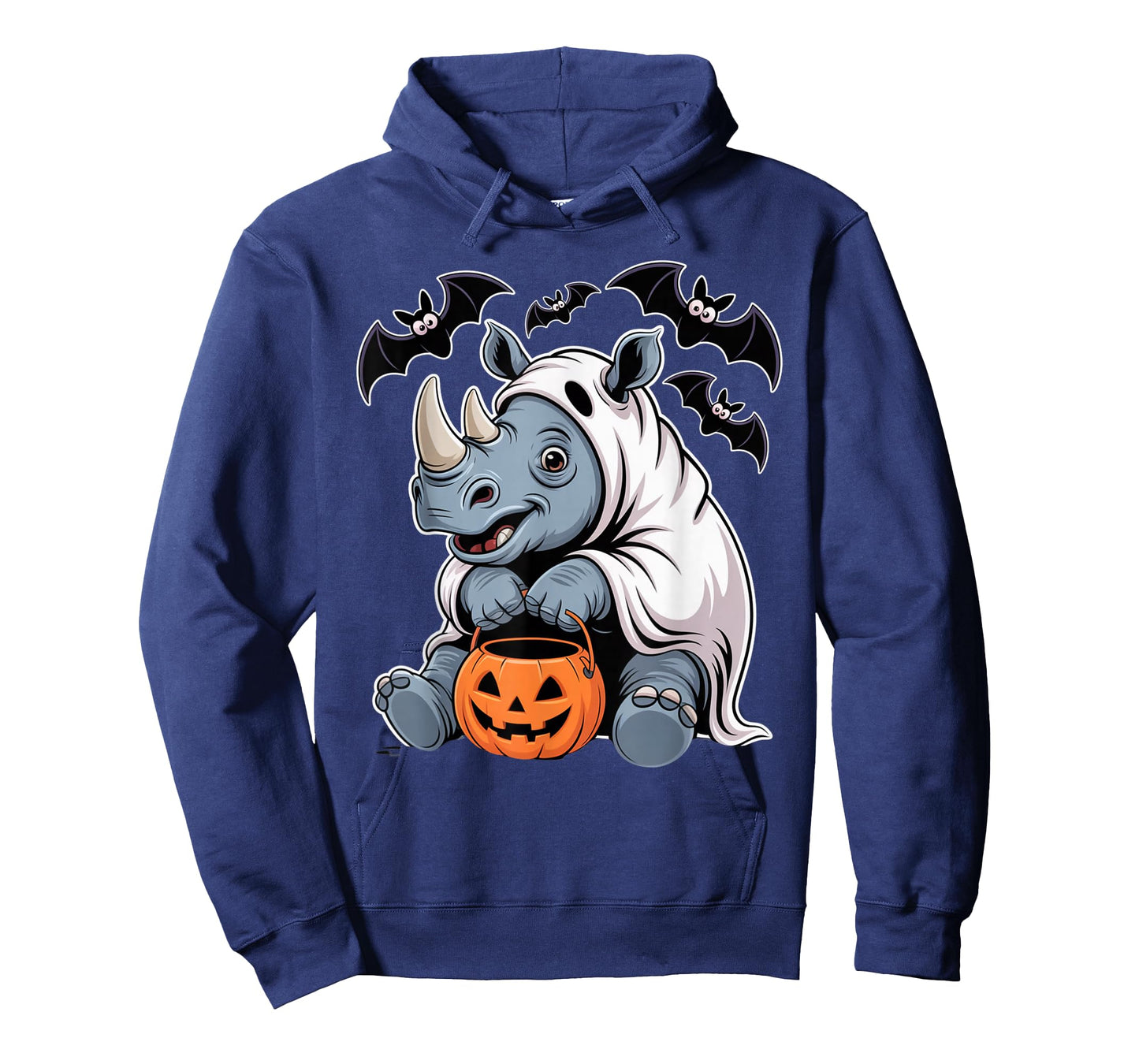 Rhino Ghost Trick or Treat Halloween Outfit with Bats T-Shirt
