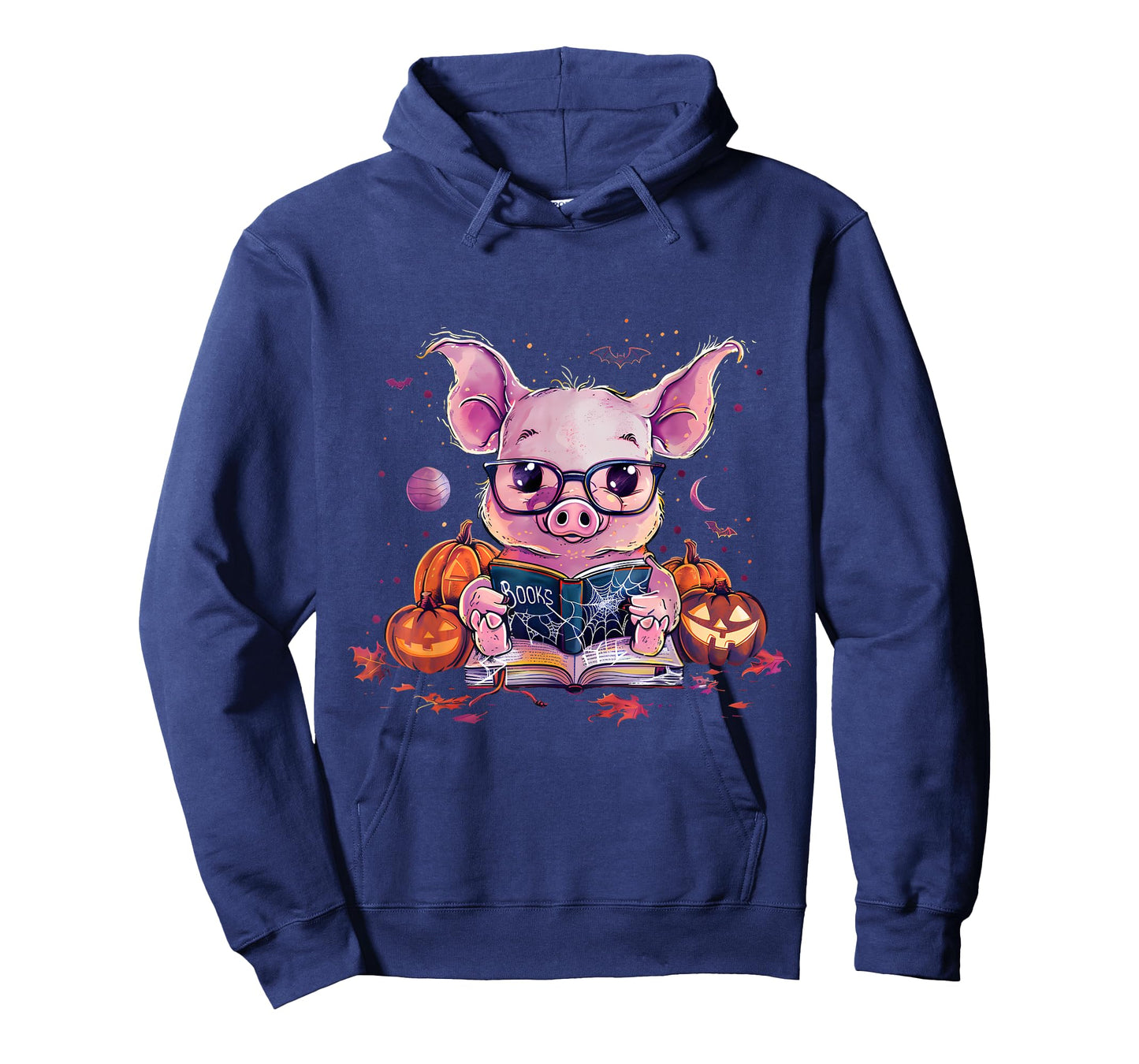 Pig Halloween Costume Pumpkin Witchcraft Book Reading T-Shirt