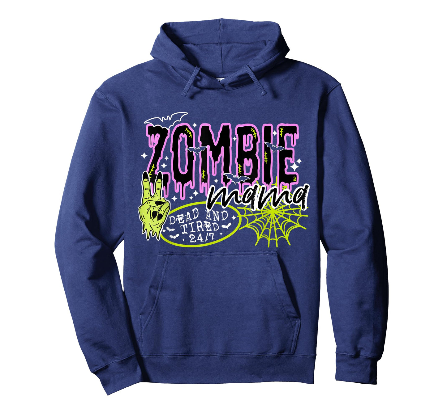 Funny Hand Zombie Mama Dead Tired 24 7 Spooky Halloween T-Shirt