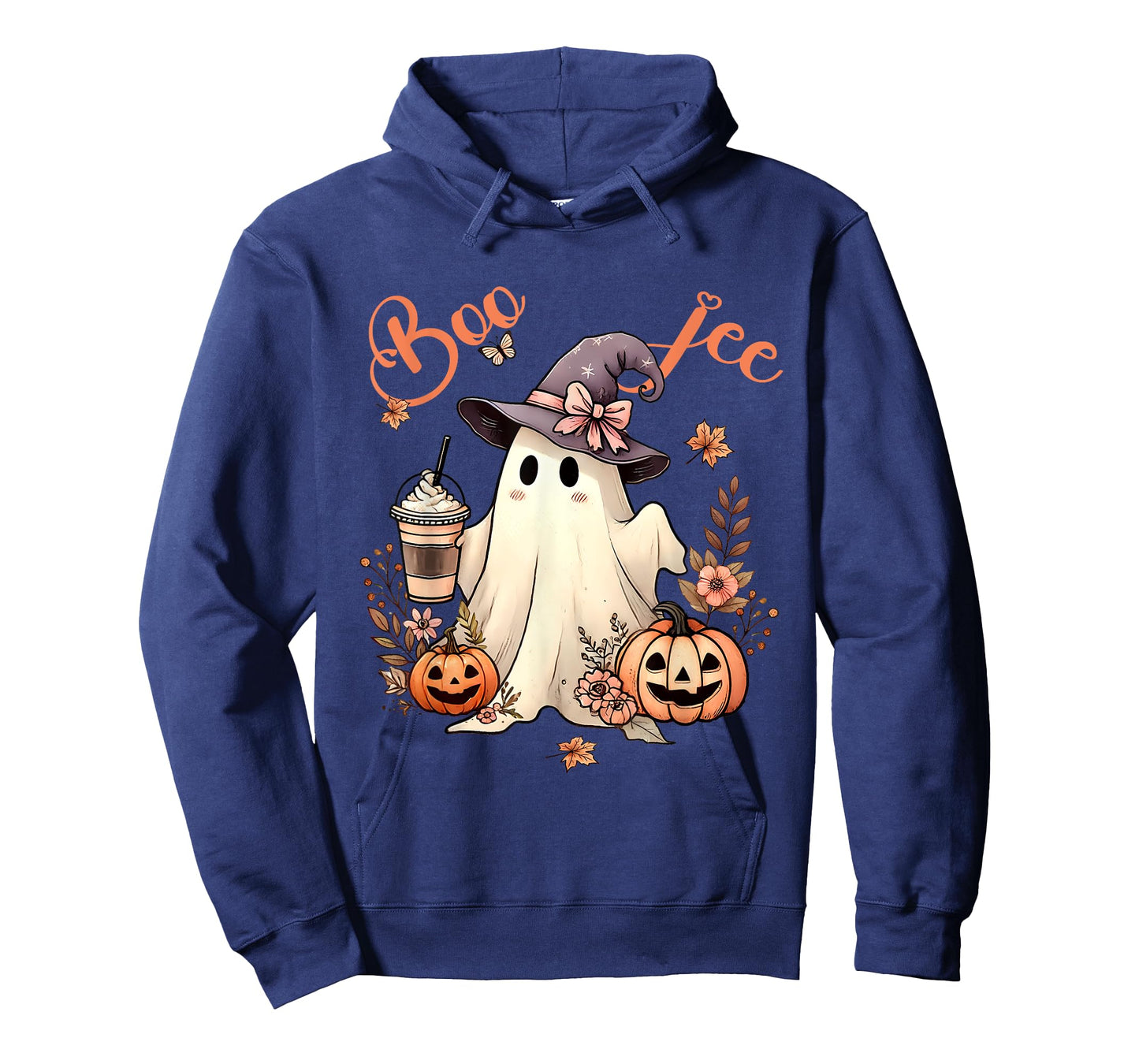 Boo Jee Ghost Drinking Coffee Coquette Bow Halloween Women T-Shirt
