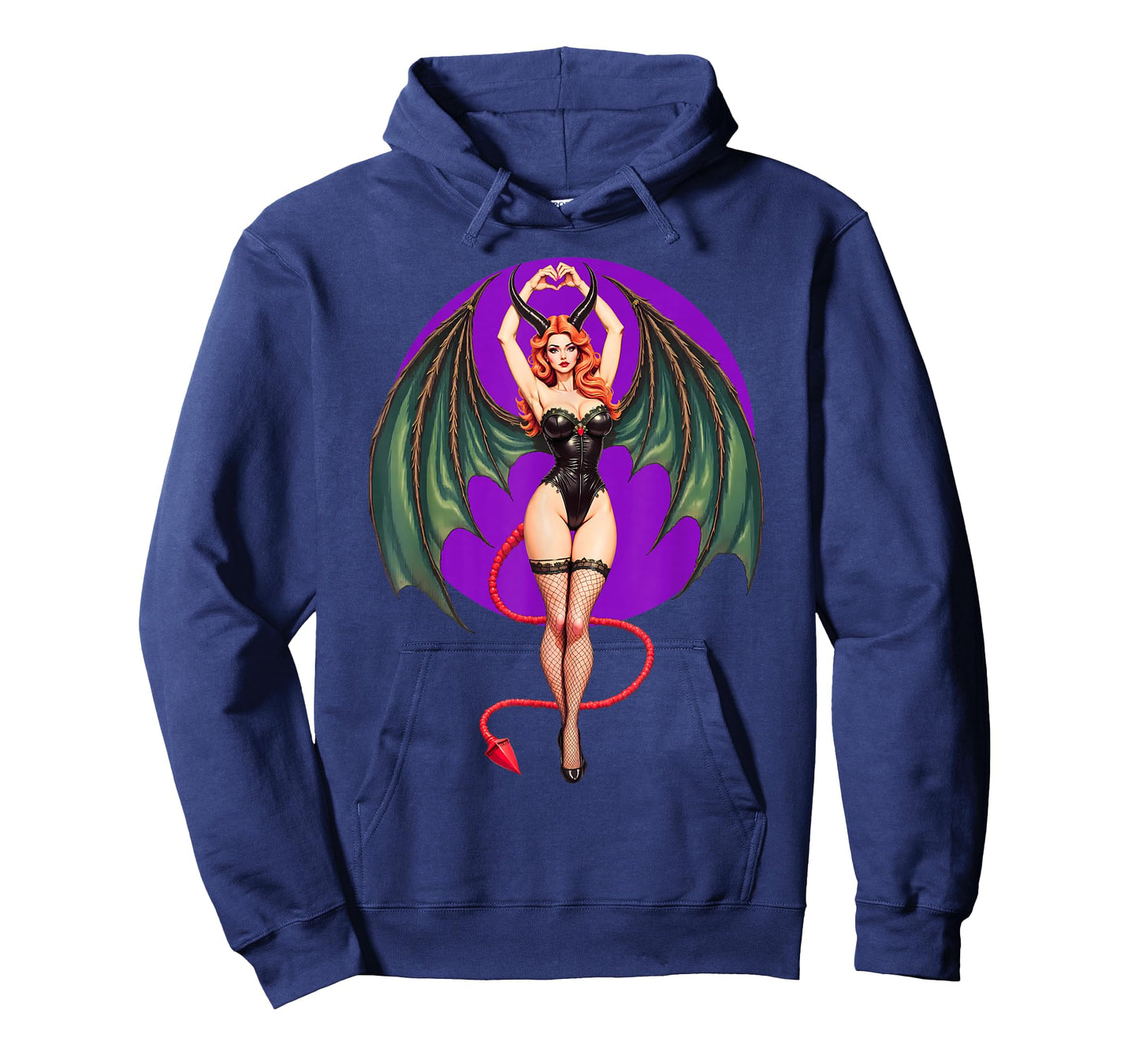 Sexy Succubus Monster Halloween Hand Heart Pin-Up Girl Devil T-Shirt