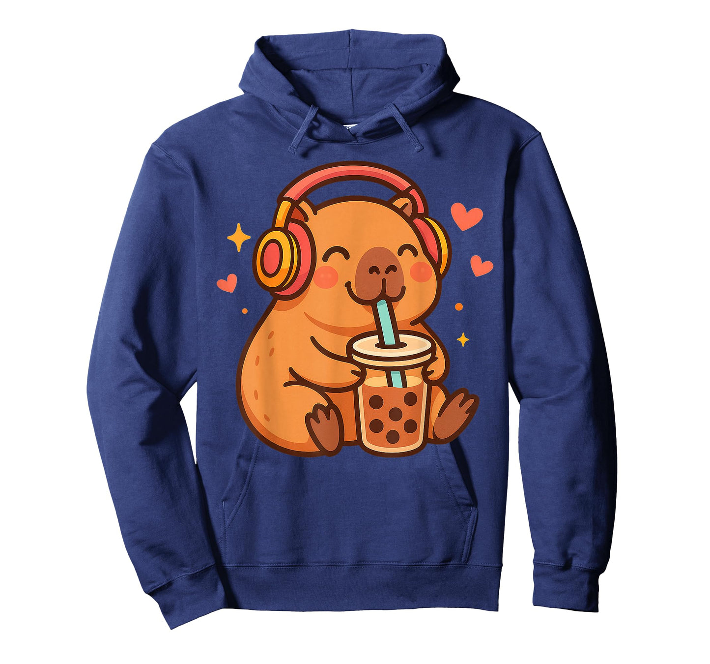 Cute Capybara Kawaii Anime Drinking Bubble Tea Lover Girl T-Shirt