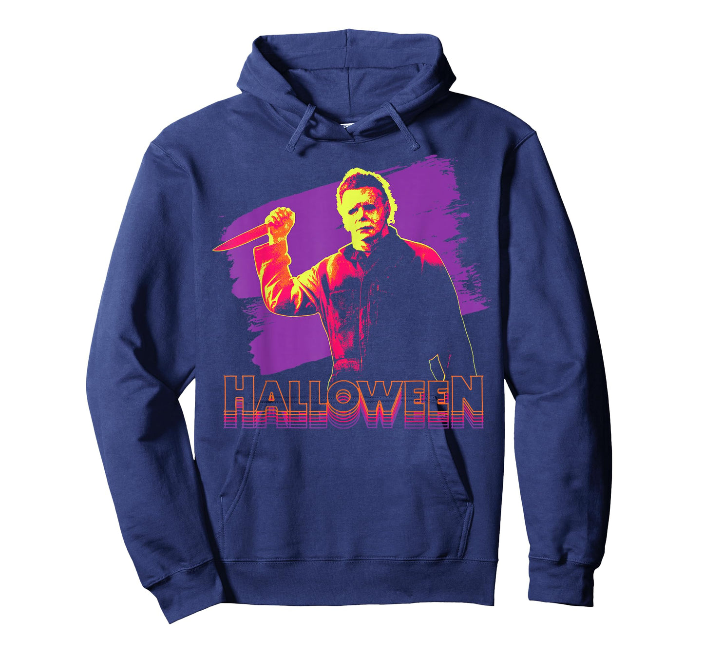 Halloween Michael Myers Neon Portrait T-Shirt Small