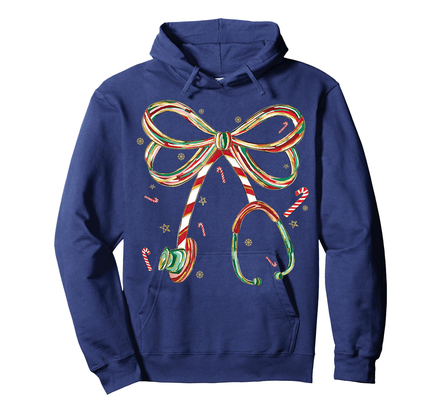 Candy Cane Coquette Bow Stethoscope Nurse Doctor Christmas T-Shirt