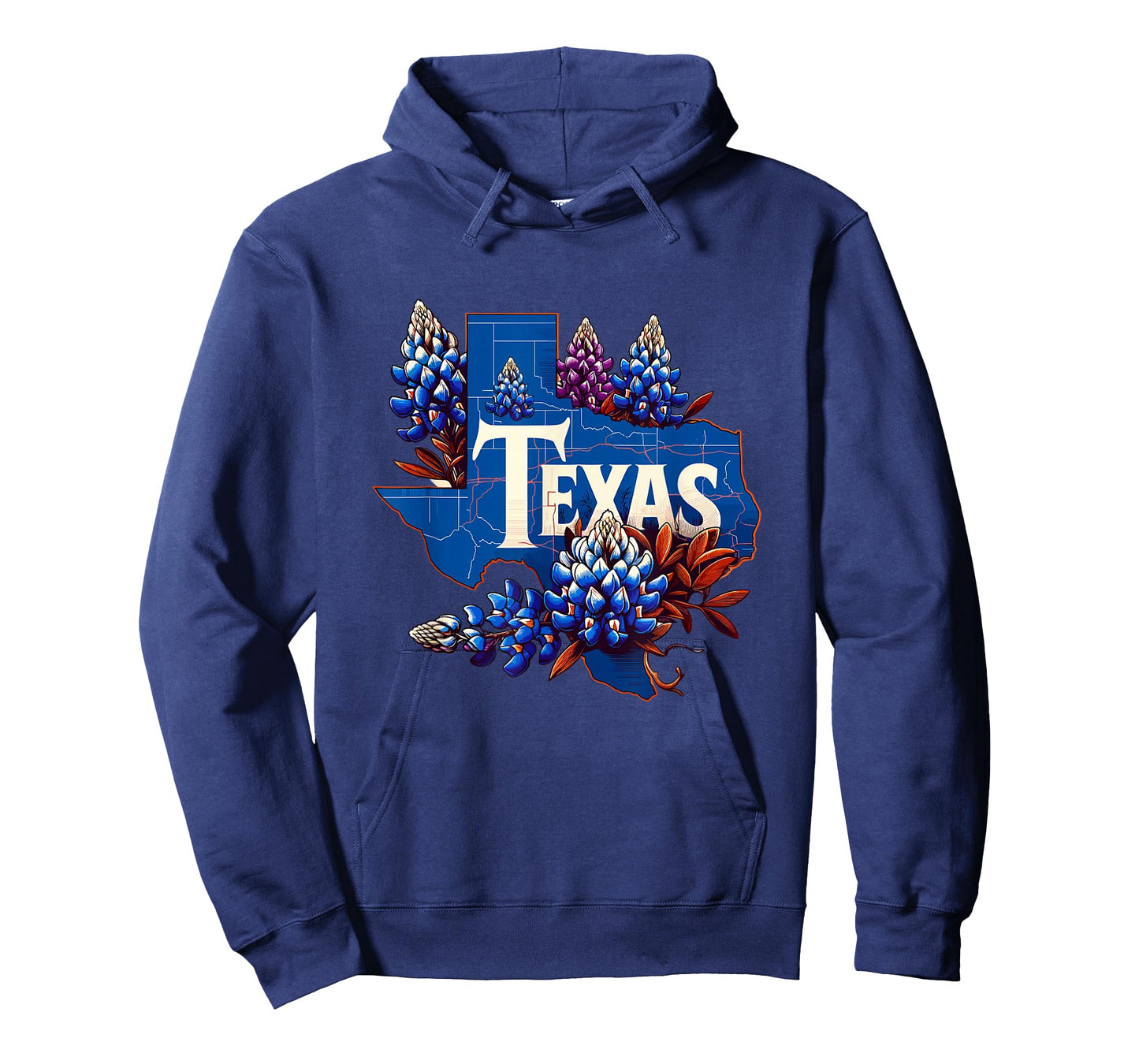 Texas State Outline Bluebonnet State Texas Flower T-Shirt