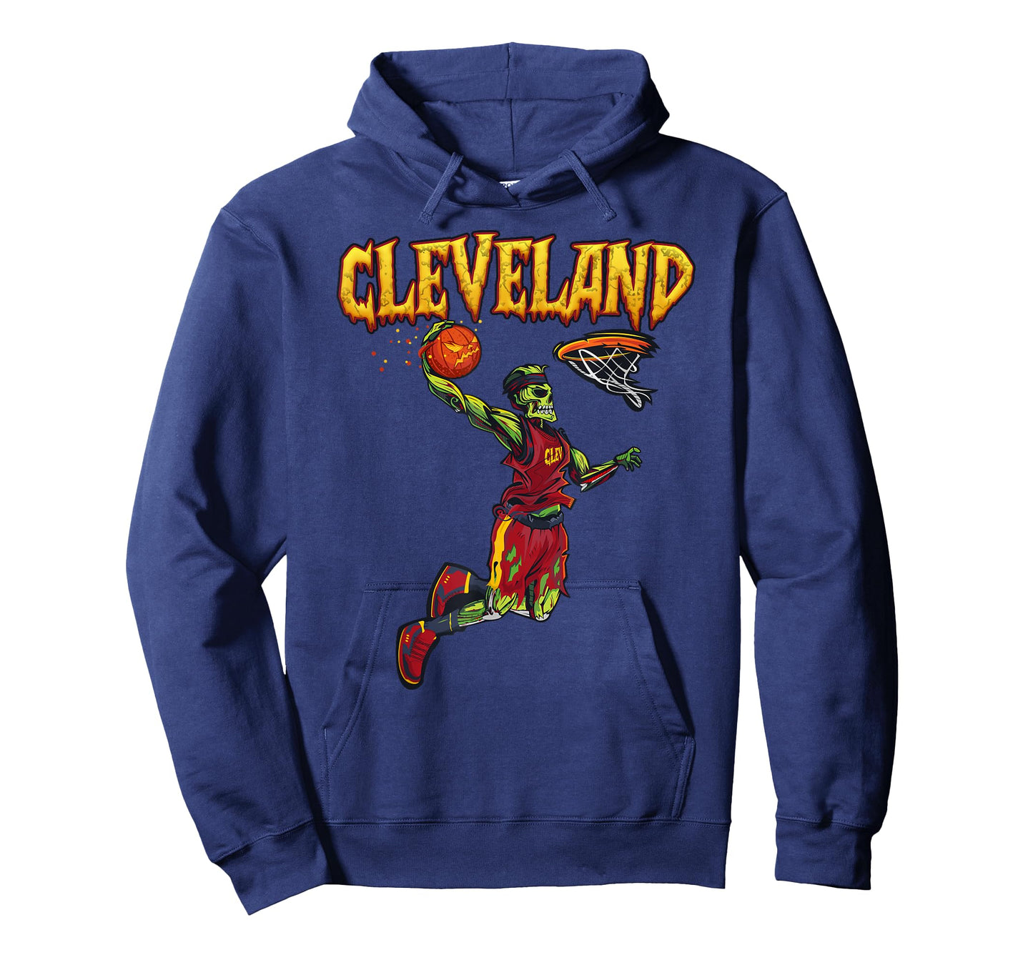 Jump Zombie Cleveland Dunk Player Halloween Pumpkin Ball T-Shirt