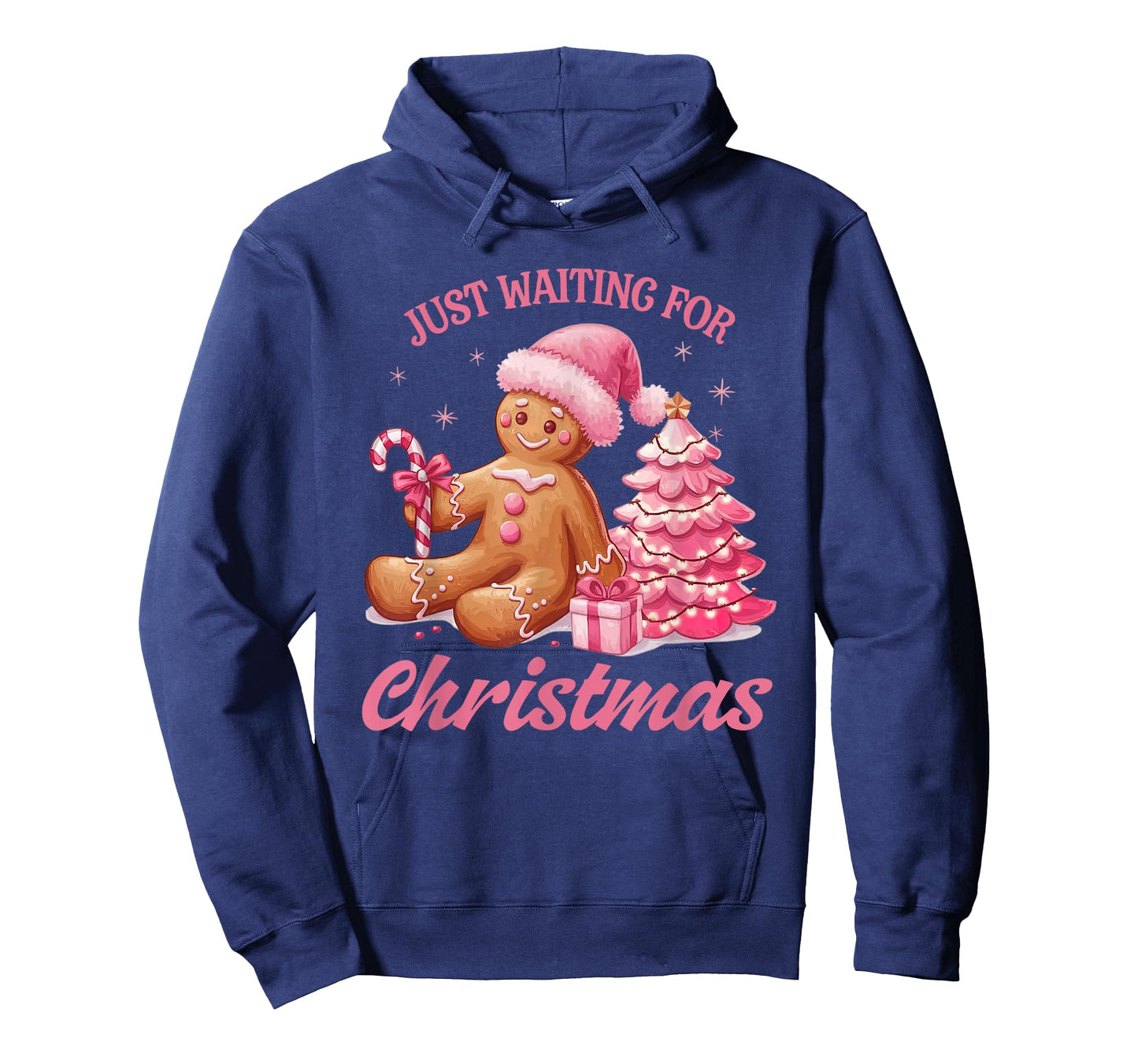 Cute Preppy Pink Gingerbread Man Candy Canes Christmas Tree T-Shirt