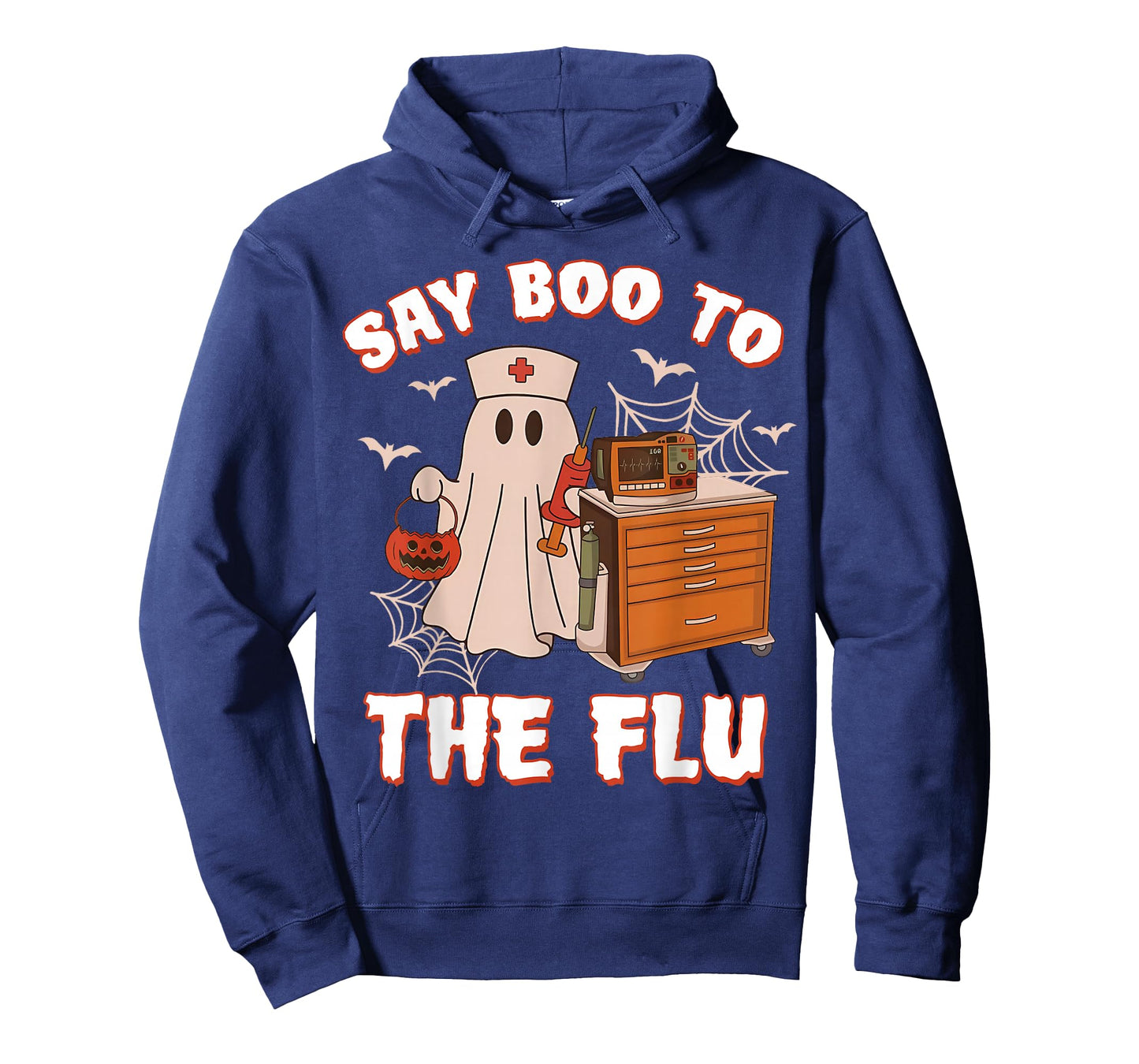 Retro Nurse Ghost Halloween-Vaccine Say Boo to The Flu T-Shirt