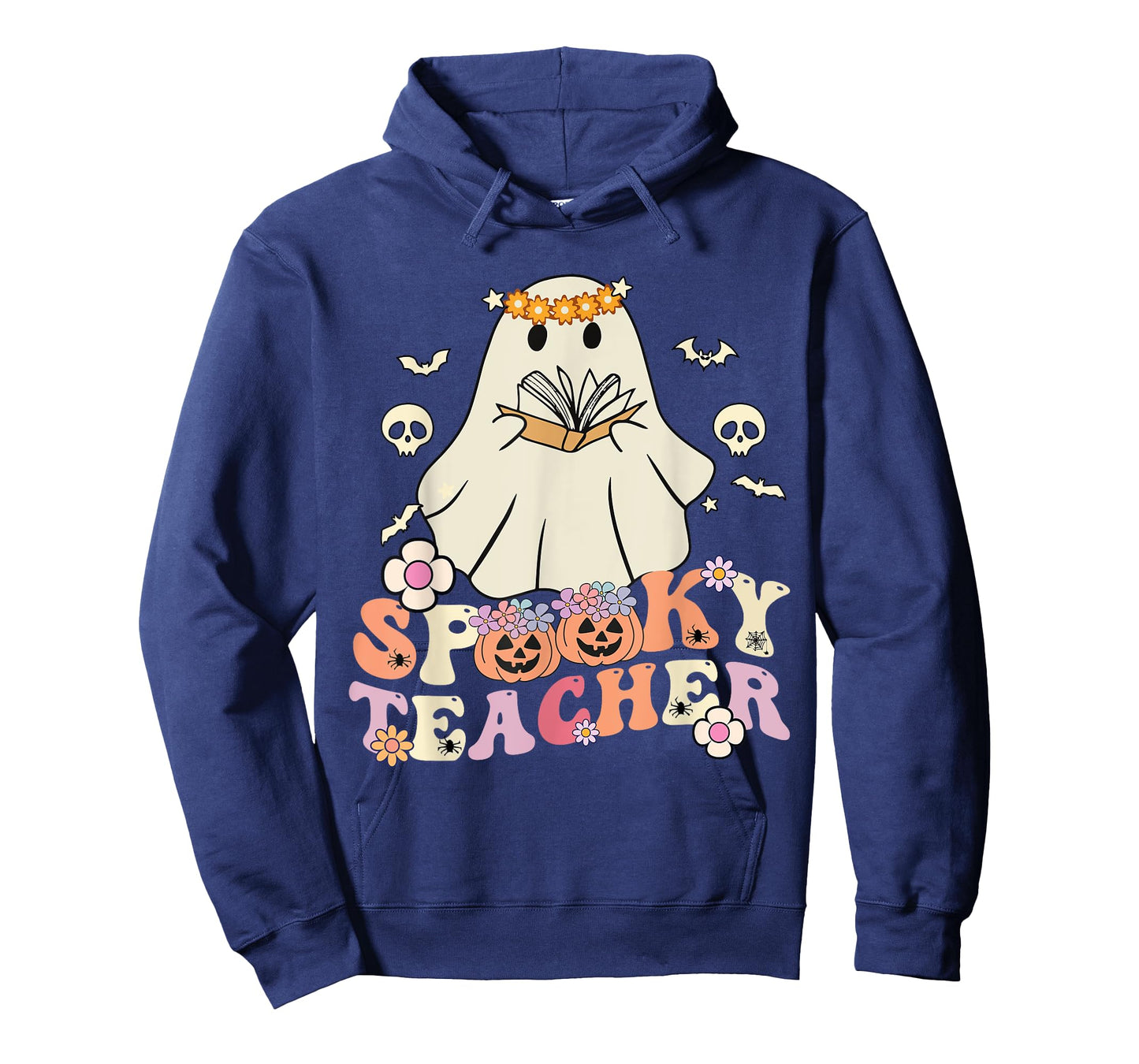 Spooky Teacher Groovy Retro Ghost Teacher Halloween 2023 T-Shirt for Men Women Kids