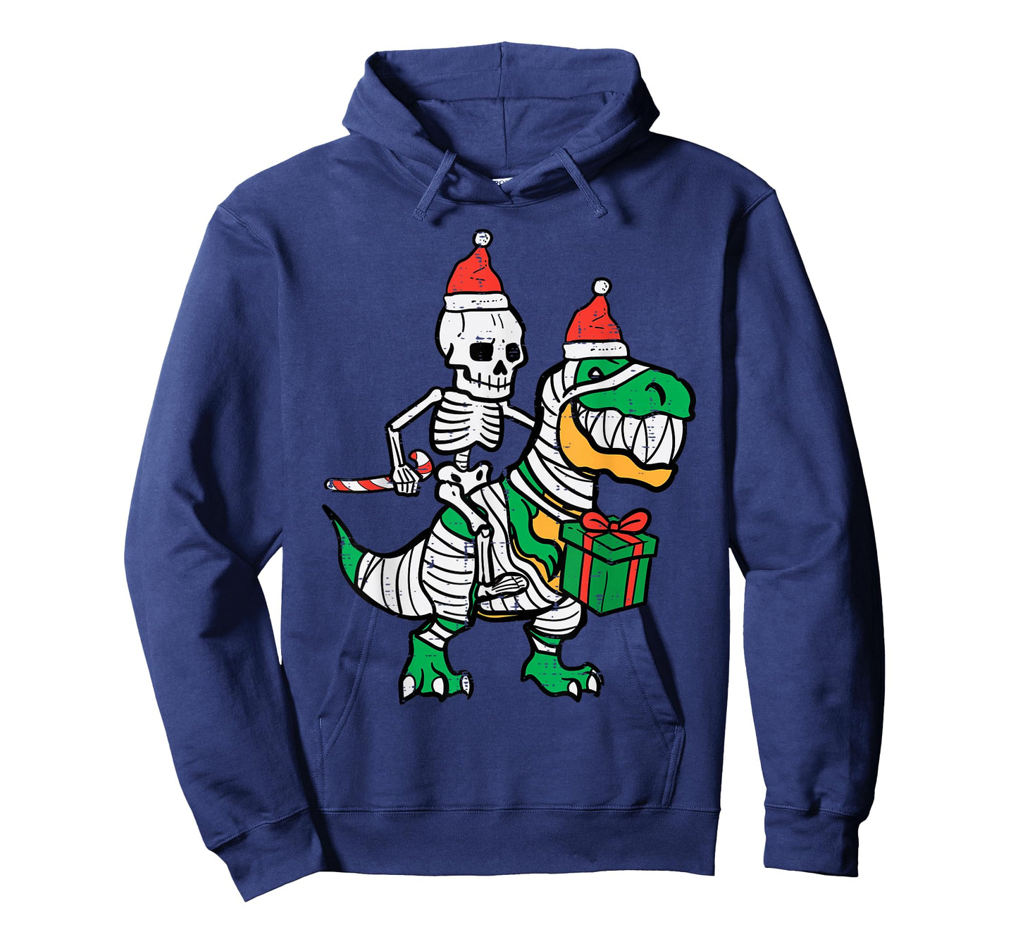 Christmas Skeleton On Trex Santa Xmas Dino Boys Kids Toddler T-Shirt