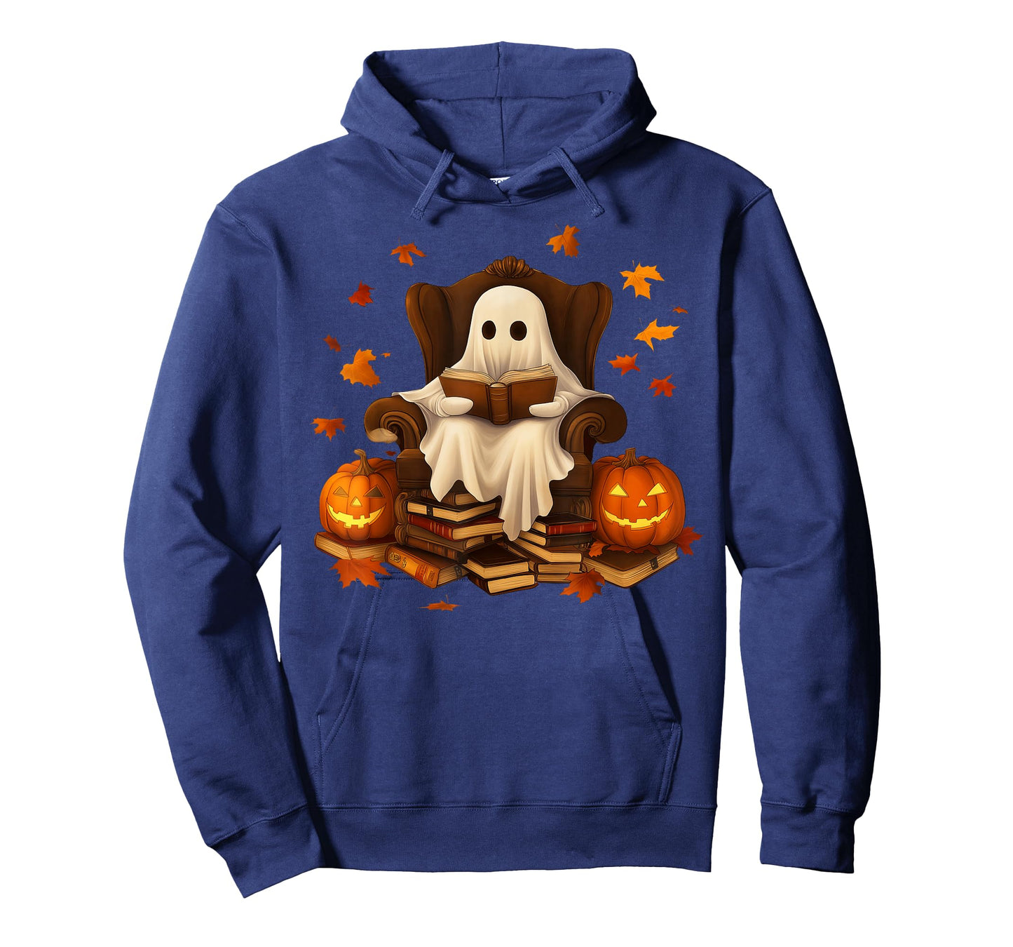 Ghost Reading Book Librarian Book Lovers Halloween Costume T-Shirt