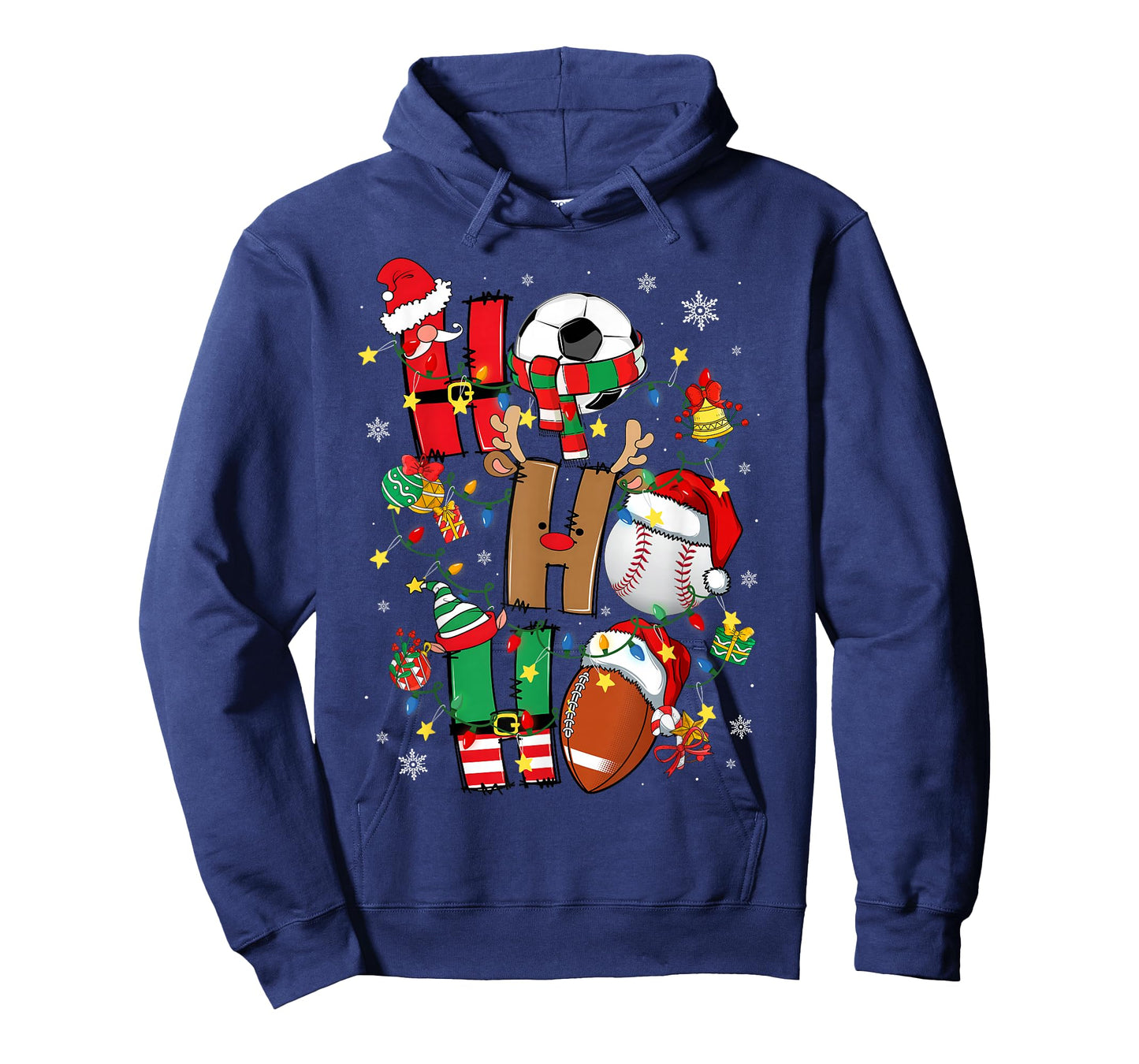 Santa Baseball Football Soccer Pajamas Ho Ho Christmas Xmas T-Shirt