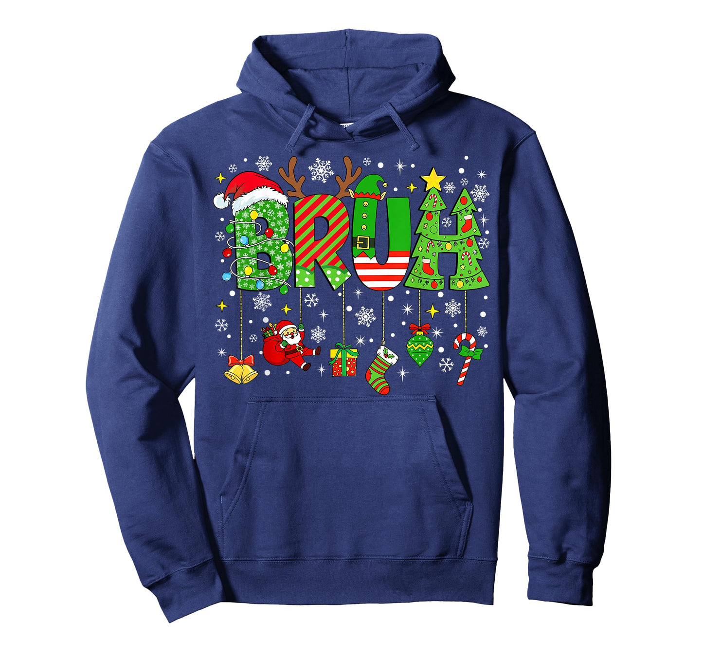 Bruh Funny Christmas Shirt for Teens Boys Kids Xmas Pajamas T-Shirt