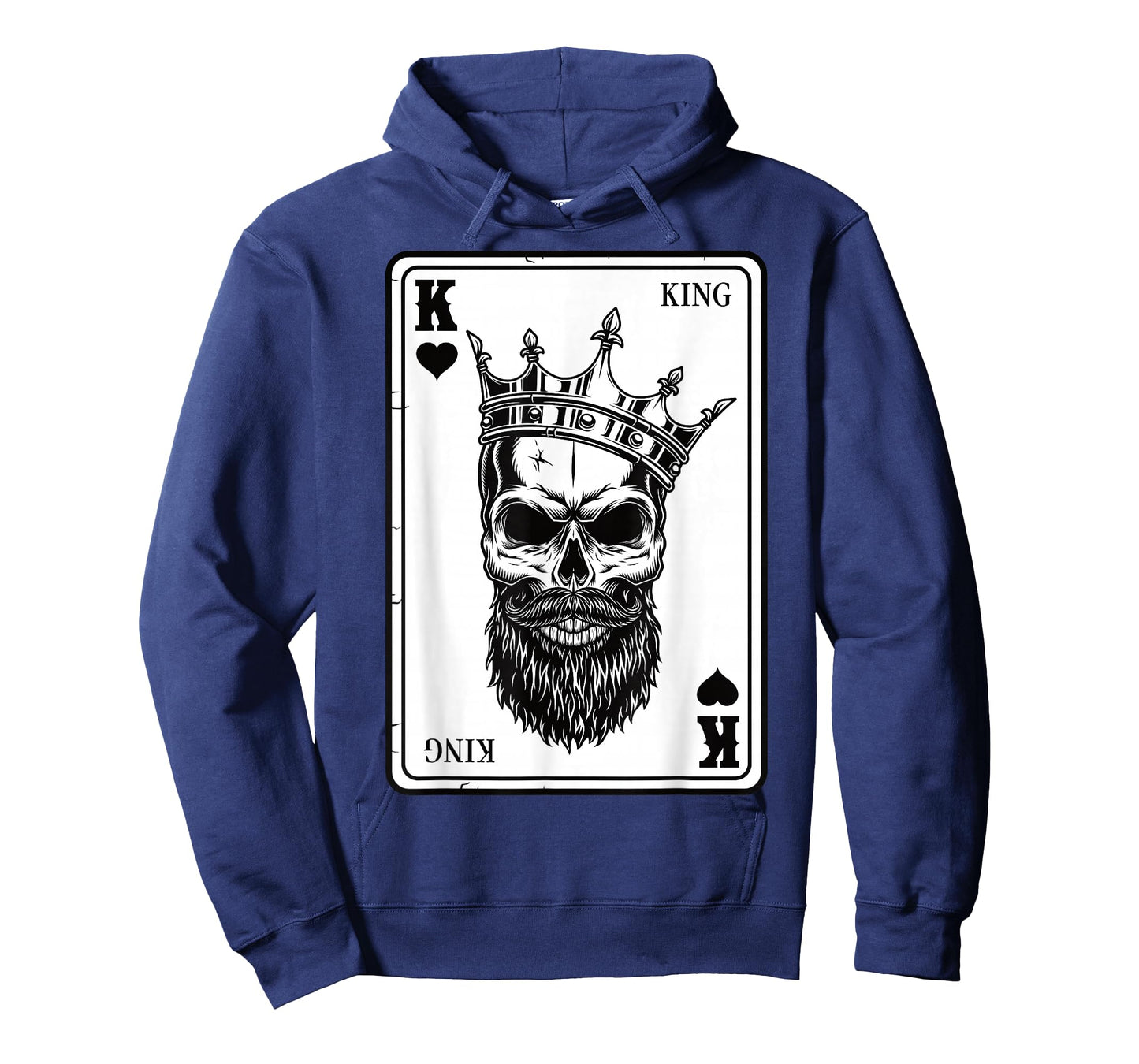King And Queen Skull - 2/2 Card Hearts Flush Couple Matching T-Shirt