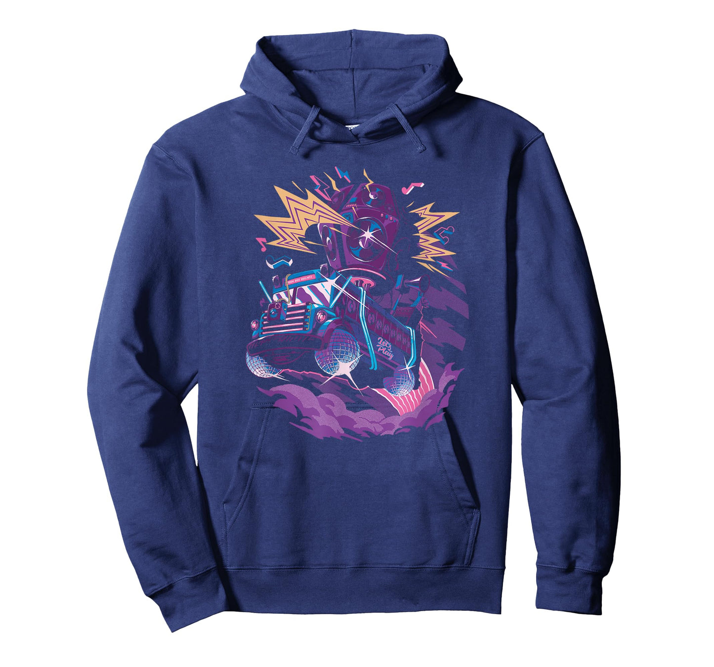 Fortnite Battle Bus Flying Retro Lightning Art T-Shirt