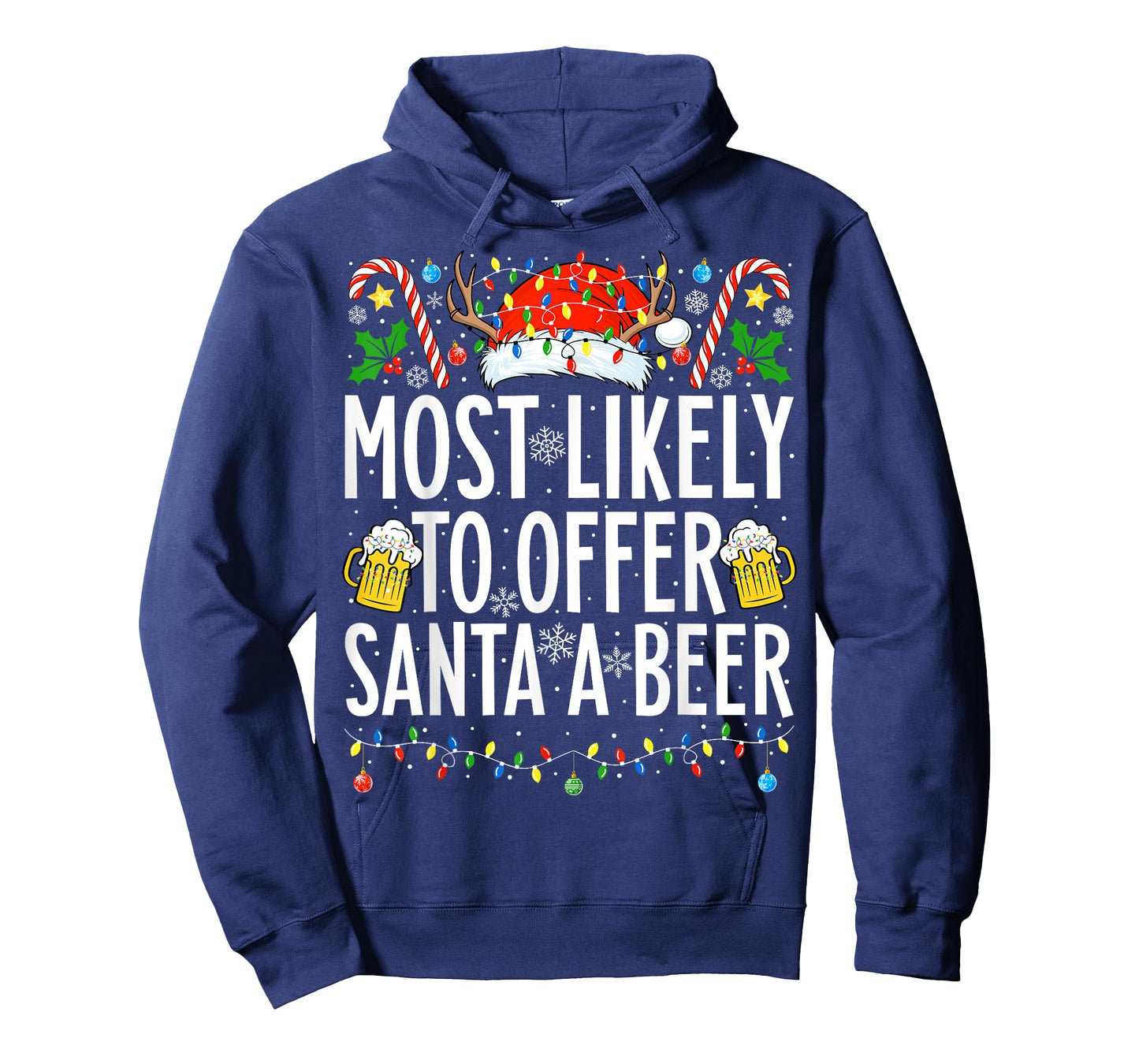 Most Likely To Offer Santa A Beer Xmas Family Christmas T-Shirt