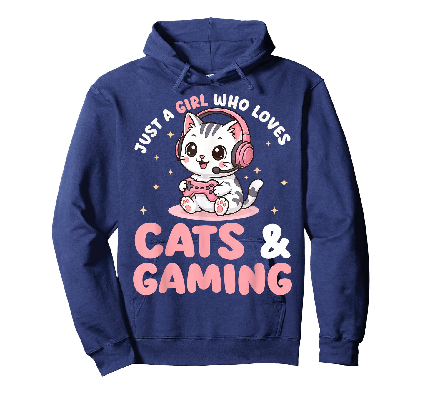 Just A Girl Who Loves Cats and Gaming Cute Gamer Cat Lover T-Shirt