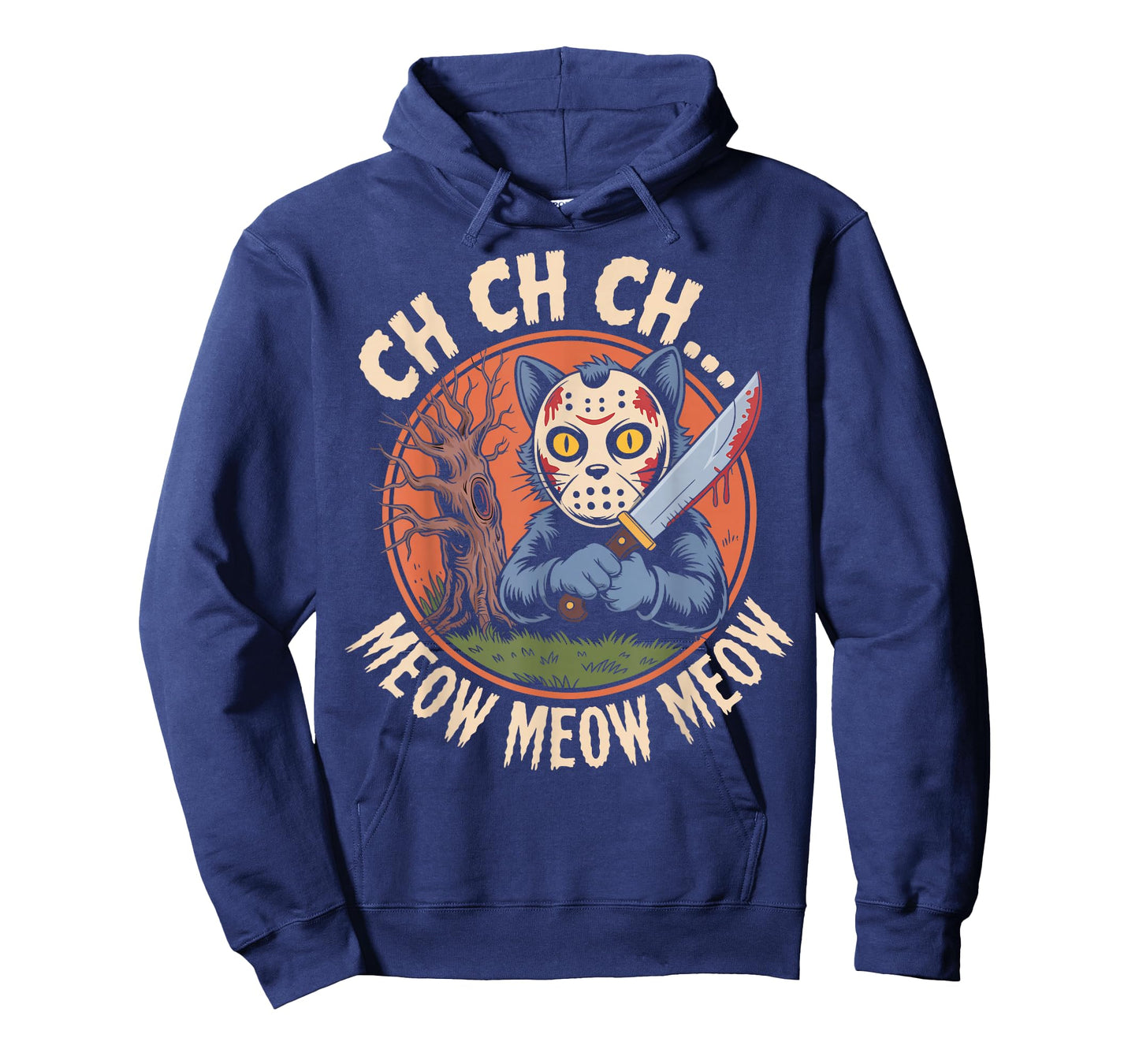 Ch Ch Ch Meow Meow Meow Cat Movie Horror Halloween Retro T-Shirt