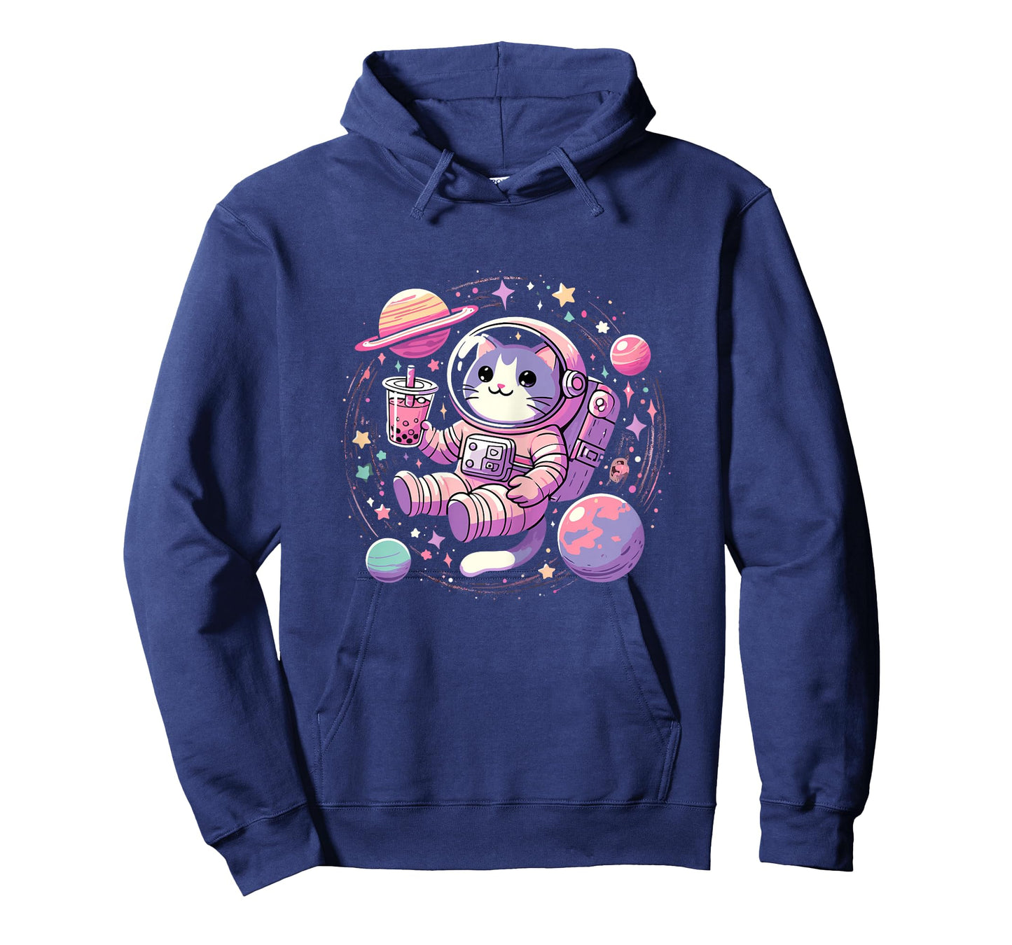 Kawaii Cat Bubble Tea Boba Tea In Space Astronaut T-Shirt