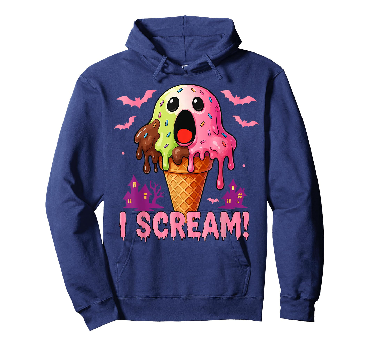 Funny Cute Ice Cream Ghost I Scream Halloween Party Costume T-Shirt