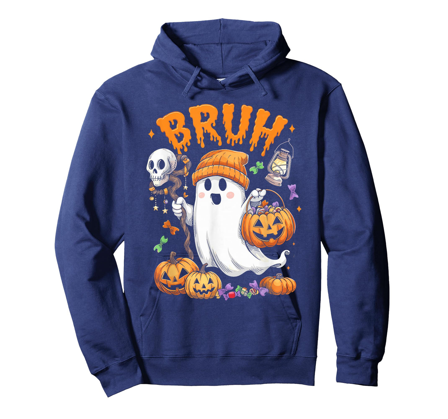 Bruh Ghost Halloween Cute Ghost Trick Or Treat Candy Kids T-Shirt