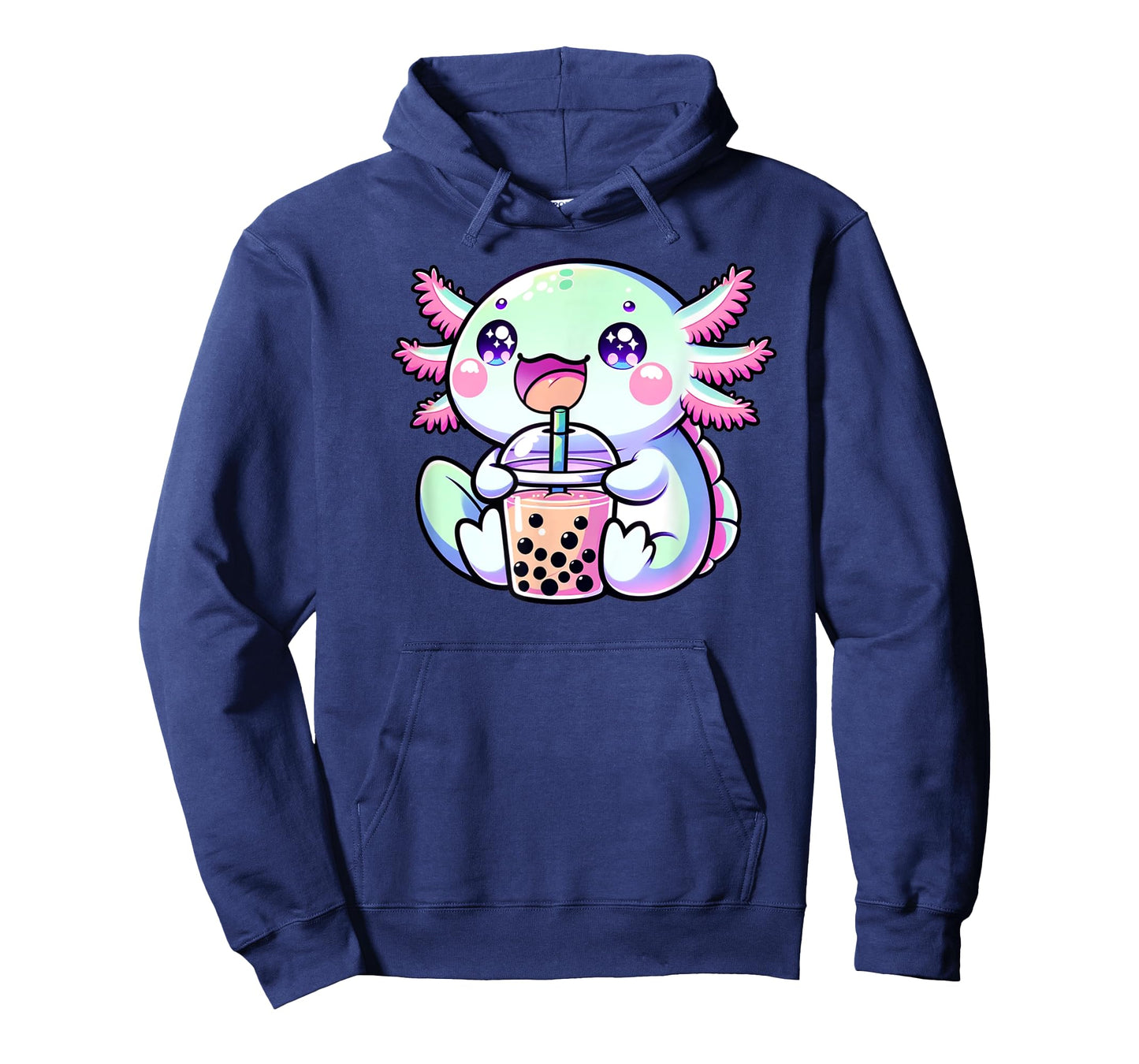 Cute Kawaii Axolotl Boba Bubble Tea Blue Pink Anime Bobalotl Men Women Kids T-Shirt