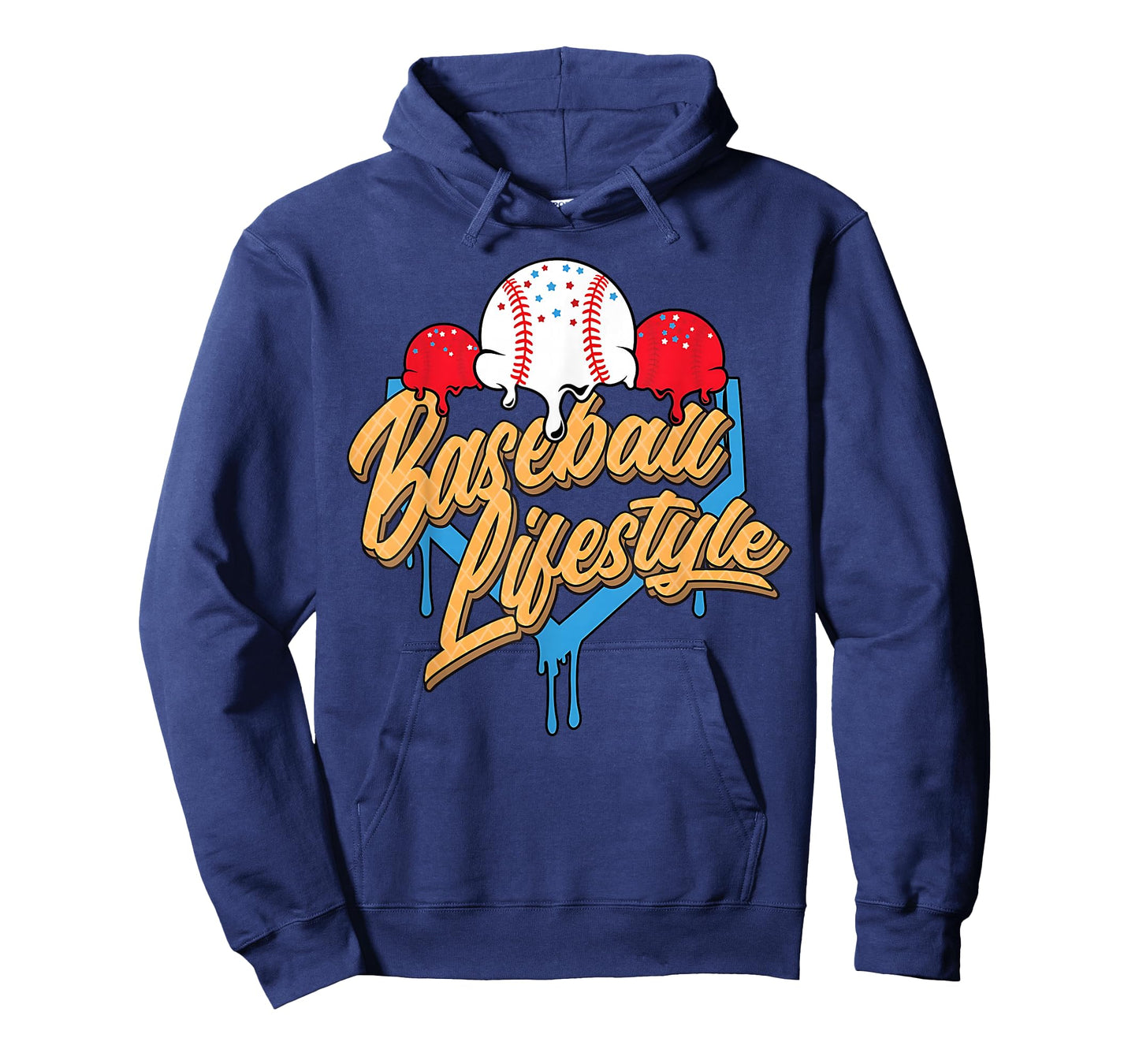 Baseball Lifestyle Home Plate Ice Cream Drip Men Boys Youth T-Shirt