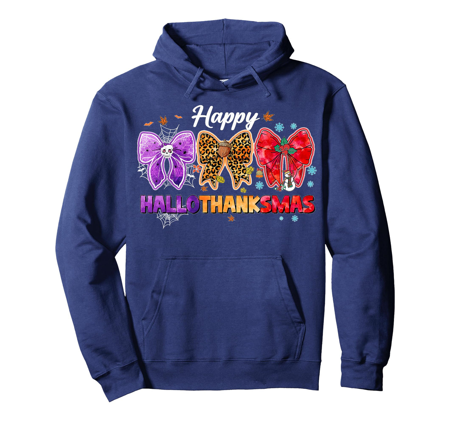 Happy Hallothanksmas Coquette Bow Halloween Merry Christmas T-Shirt