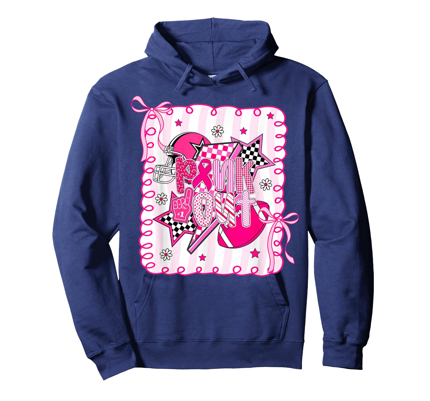 Pink Out Football Breast Cancer Awareness Game Day Football T-Shirt