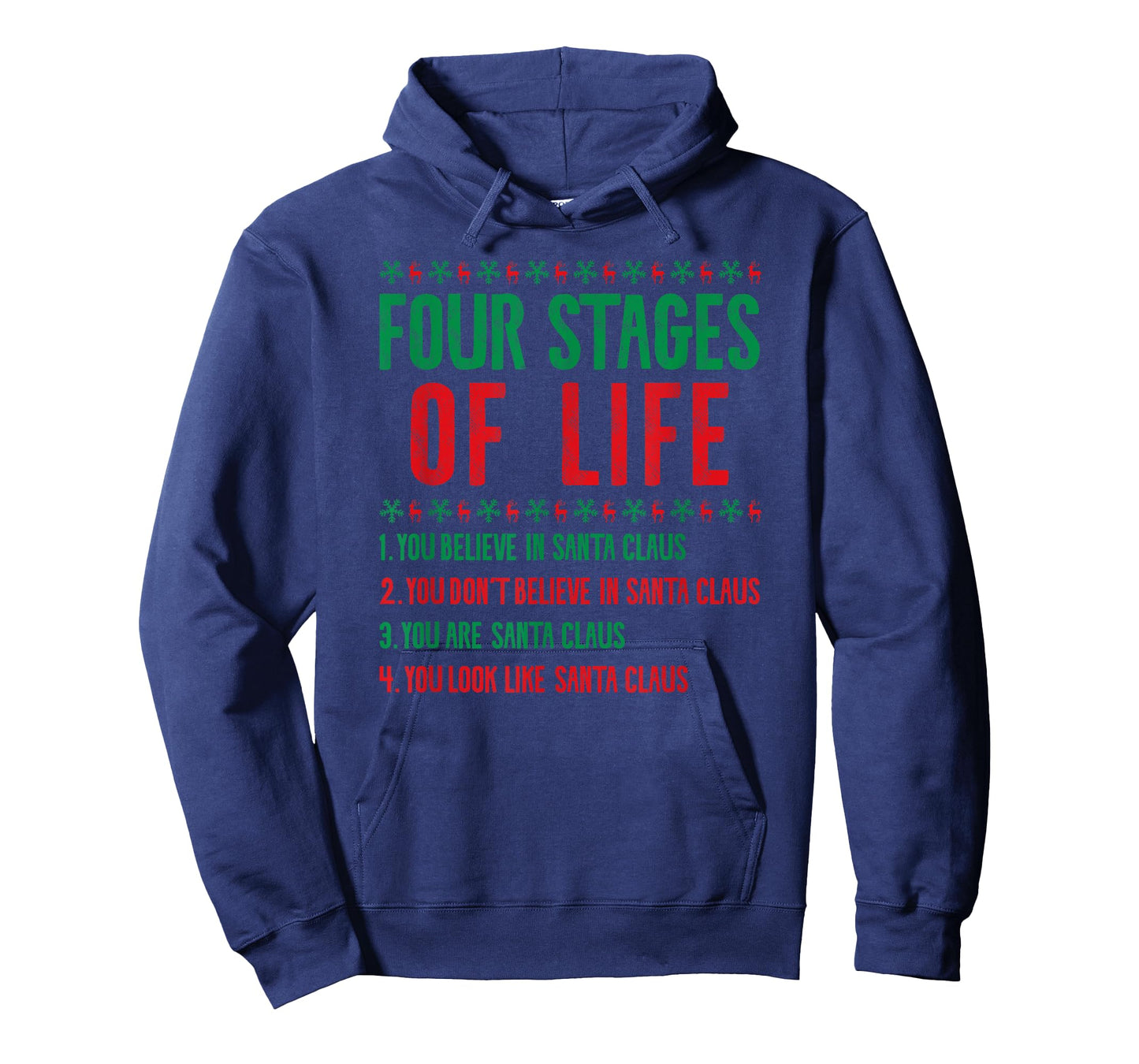Four Stages Of Life Santa Christmas Funny X-Mas Humor T-Shirt