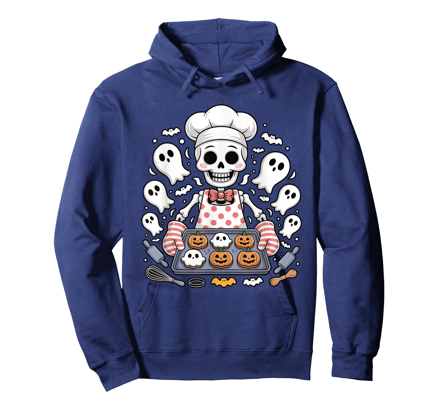 Skeleton Baker Halloween Cookies Ghosts and Pumpkins Graphic T-Shirt