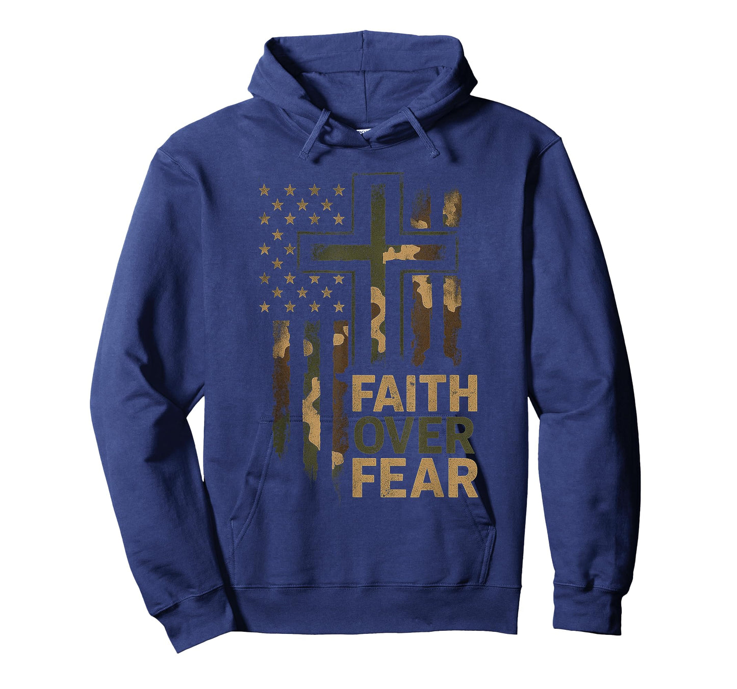 Christian Faith Over Fear Camo US Flag Patriot Men Women Kid T-Shirt