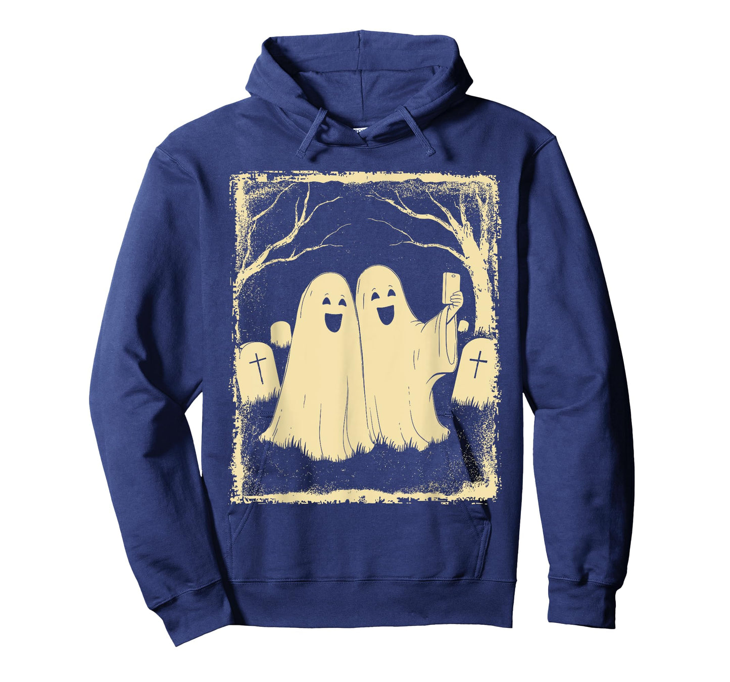 Funny Halloween Ghost Selfie Spooky Graveyard Retro Look T-Shirt