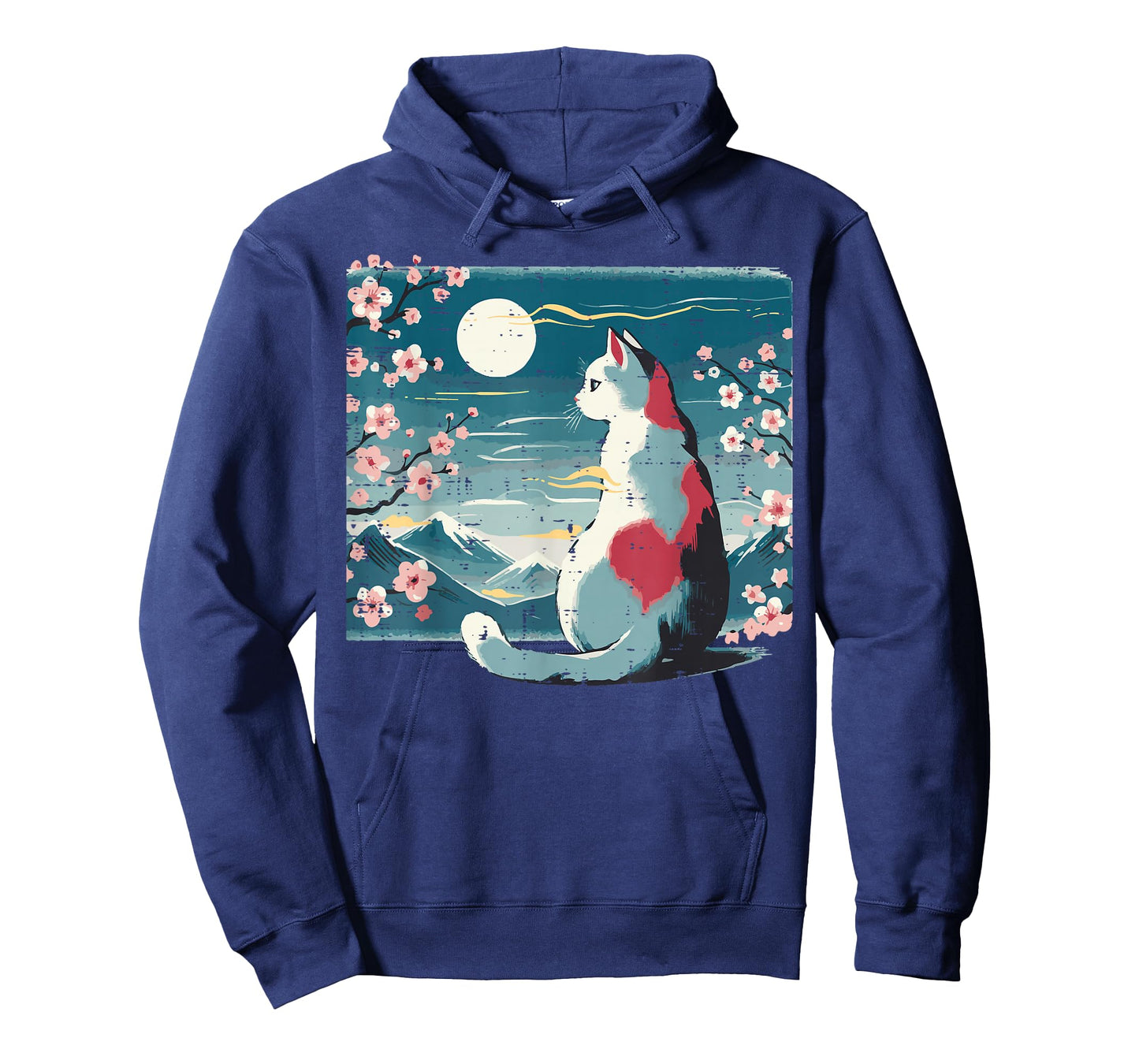 Japanese Cat Mountain Sakura Cherry Blossom Women Girls Kids T-Shirt
