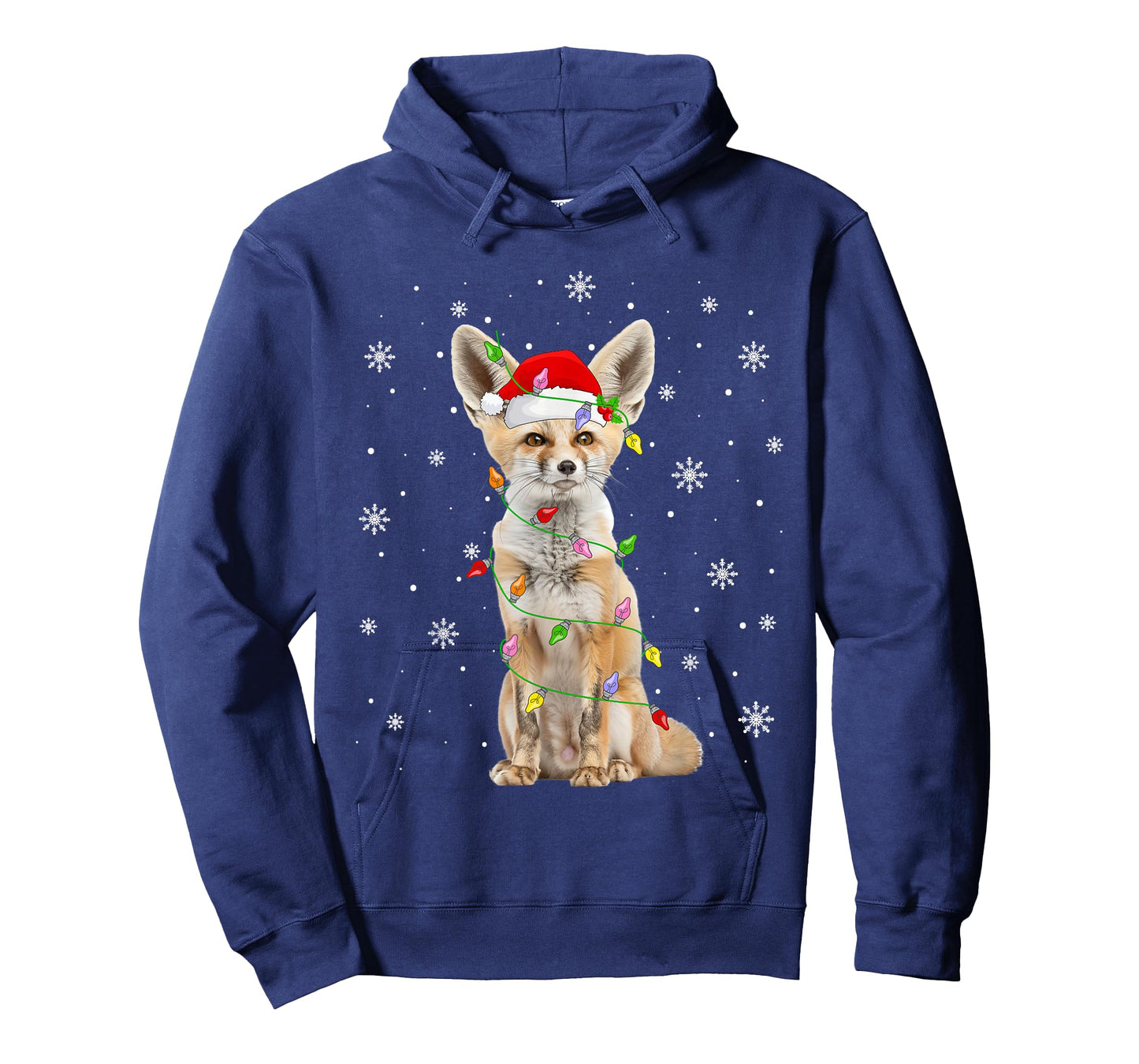 Fennec Fox Christmas Lights Funny Santa Animal Lover Xmas T-Shirt