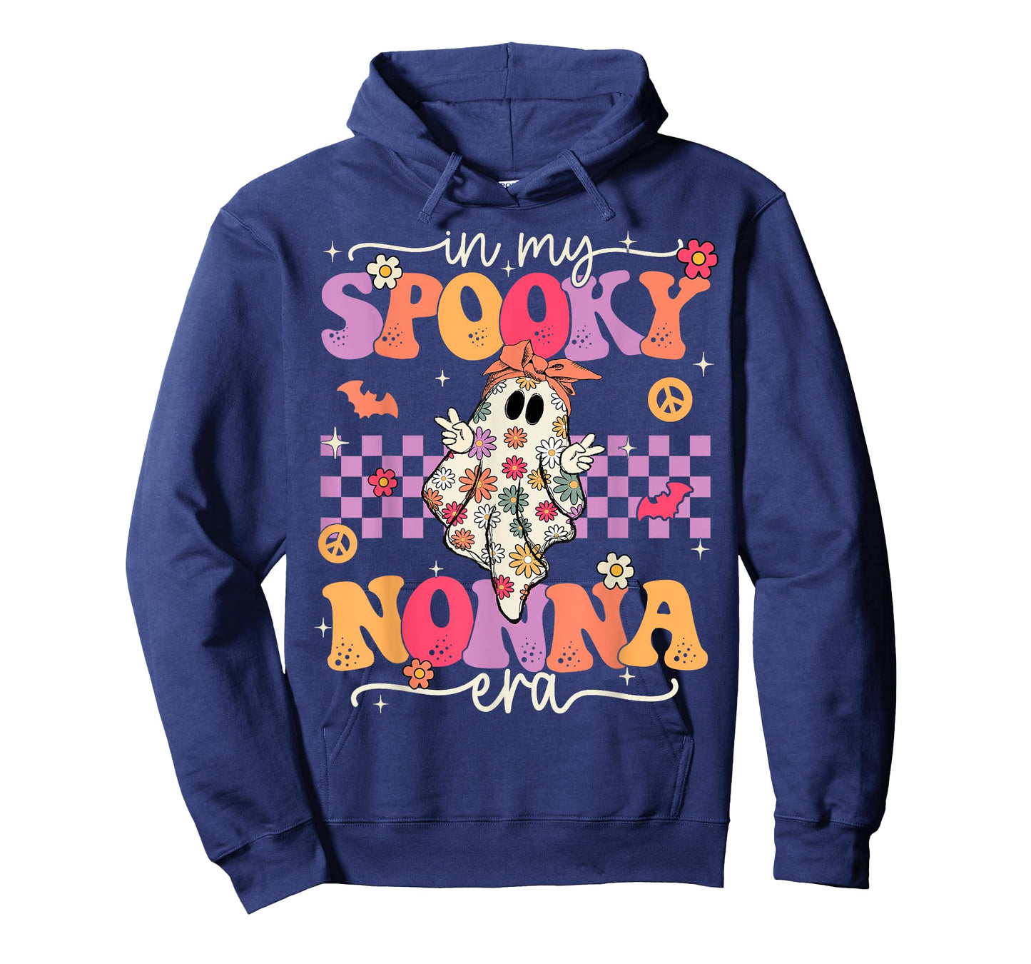 Groovy In My Spooky Nonna Era Hippie Halloween Floral Ghost T-Shirt