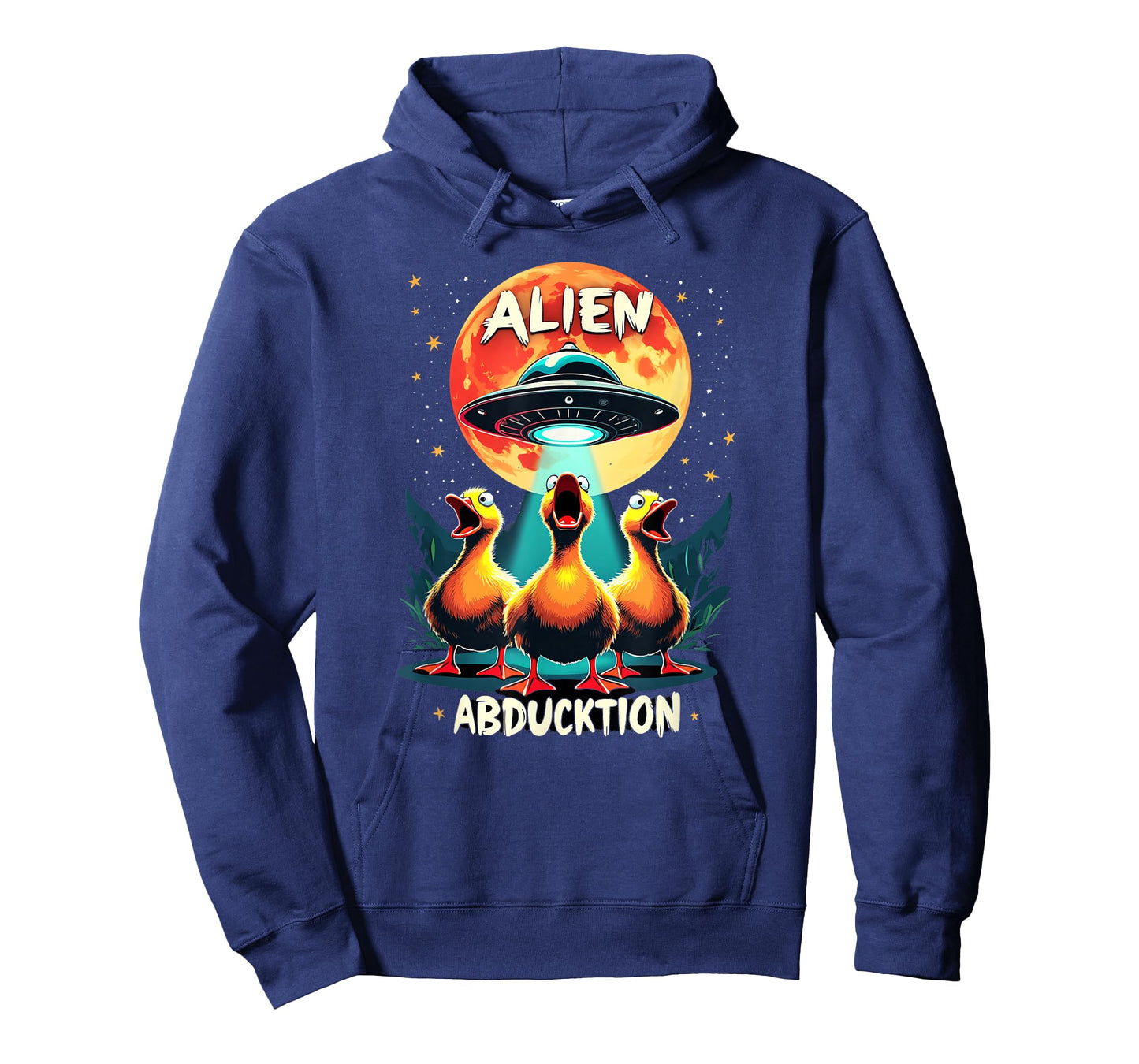 Funny Ducks UFO Abduction - Alien AbDUCKtion Word Joke T-Shirt