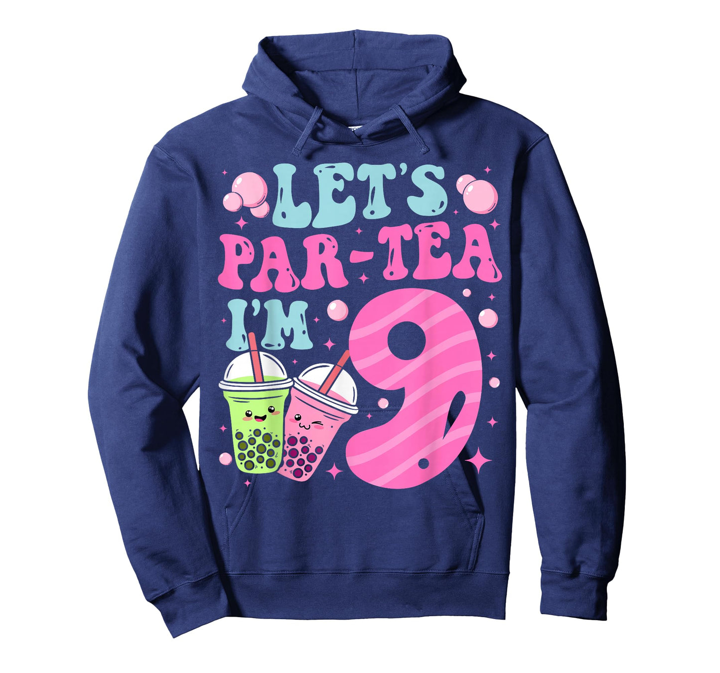 Let's Par-Tea I'm 9 Years Old 9th Birthday Bubble Boba Tea T-Shirt