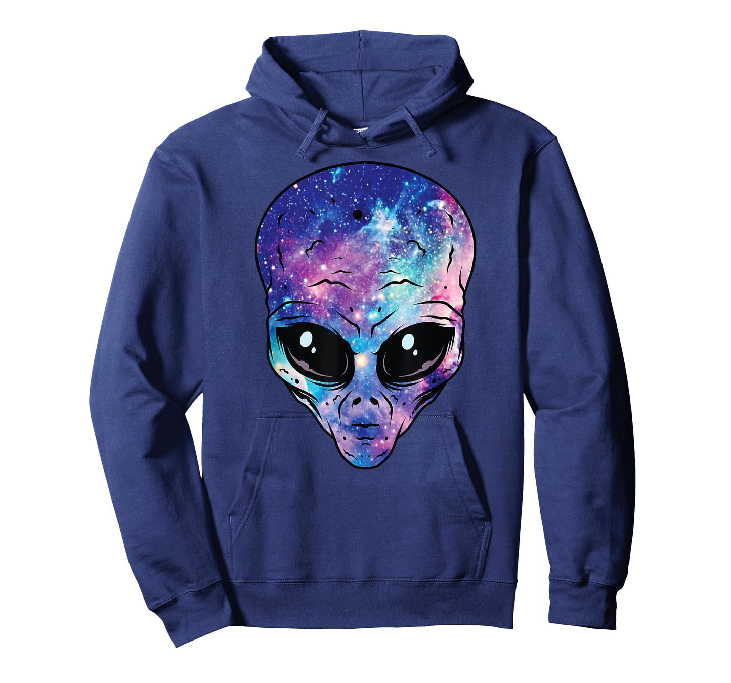 Alien Head Face Starry Night Sky UFO Hunter Space Graphic T-Shirt