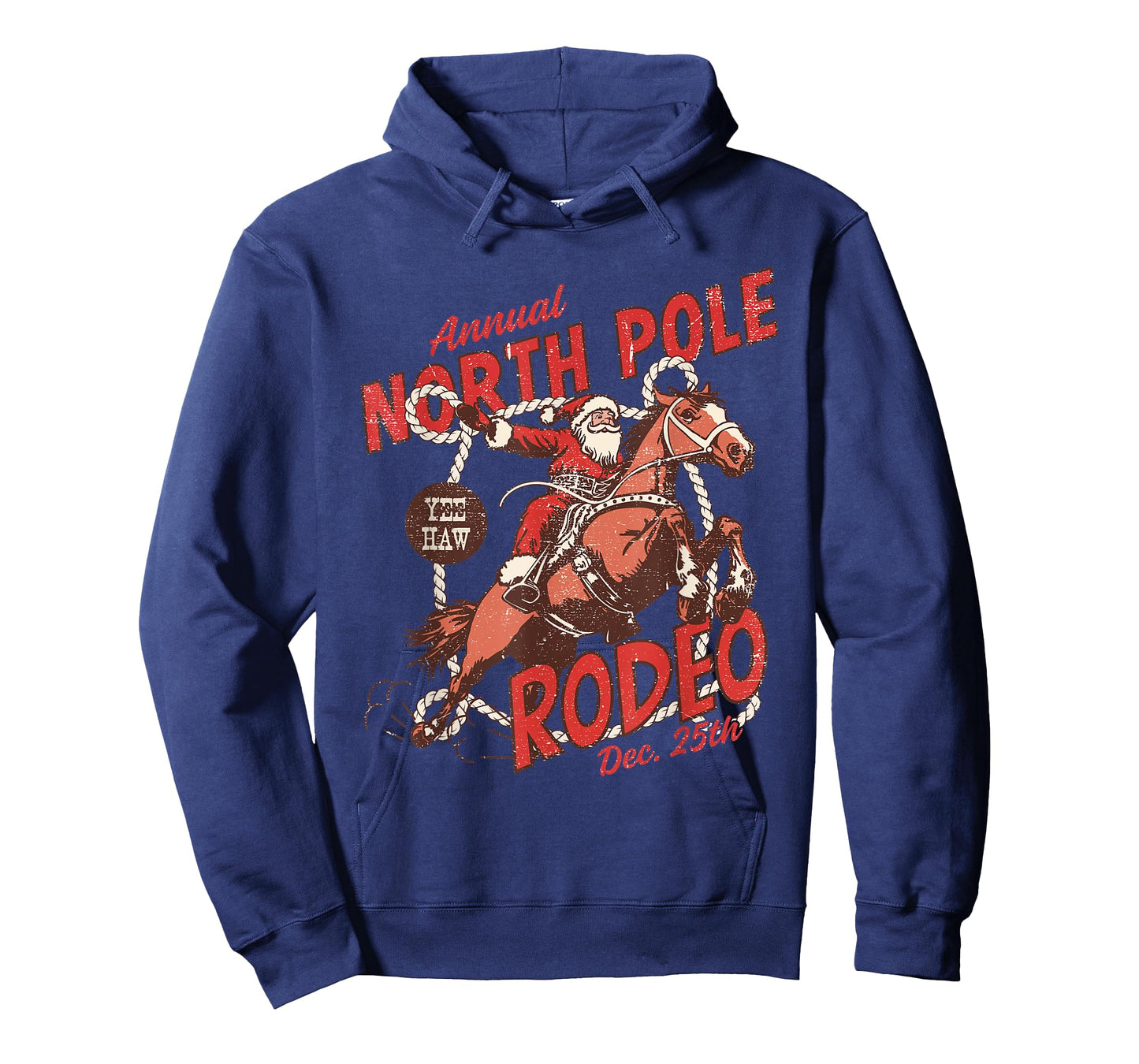 North Pole Rodeo Tee Cowboy Santa Horseback Santa Claus T-Shirt